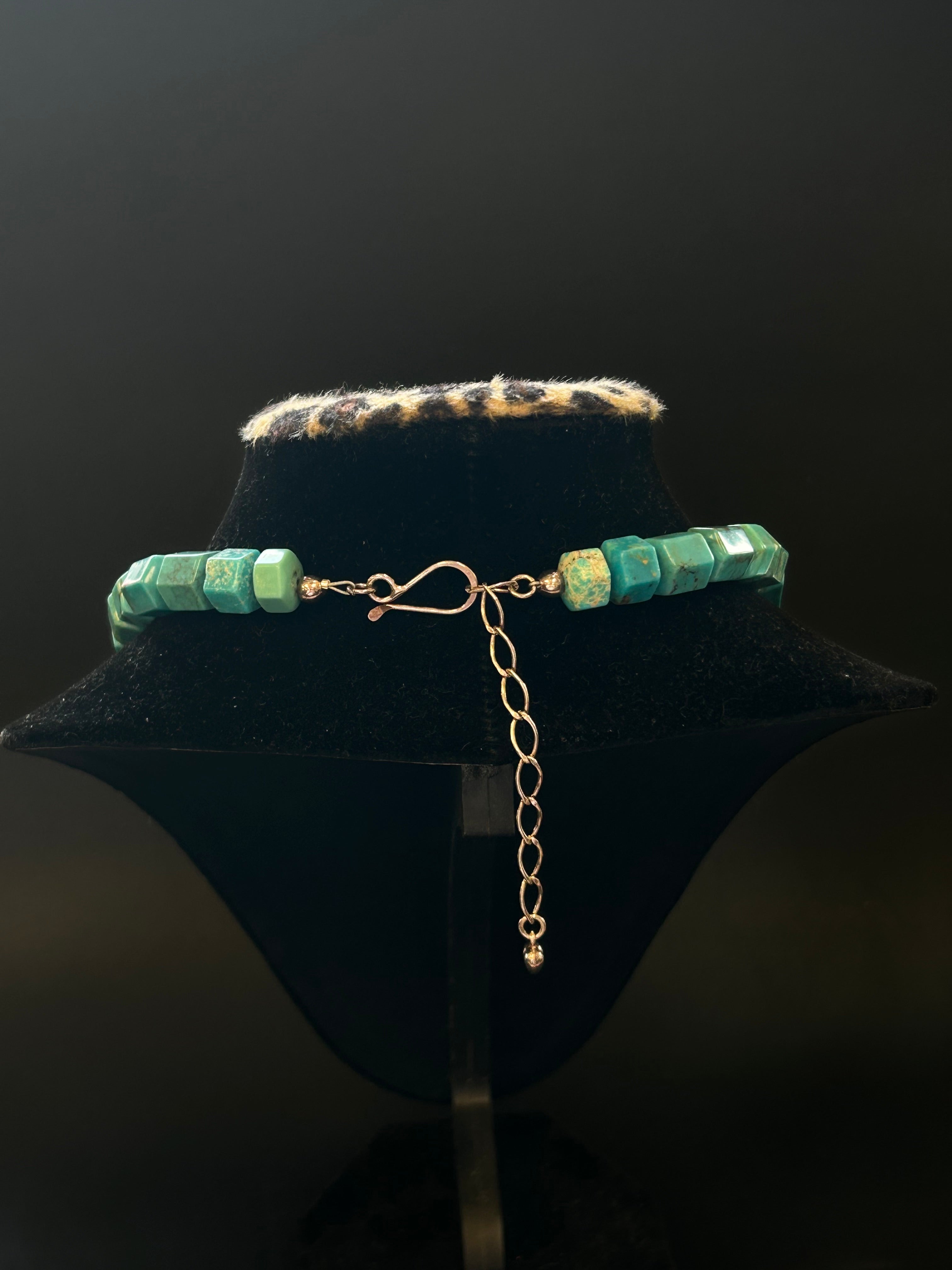 Geometric Turquoise Block Necklace