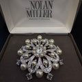 Nolan Miller Glamour Collection Pearl & Crystal Brooch