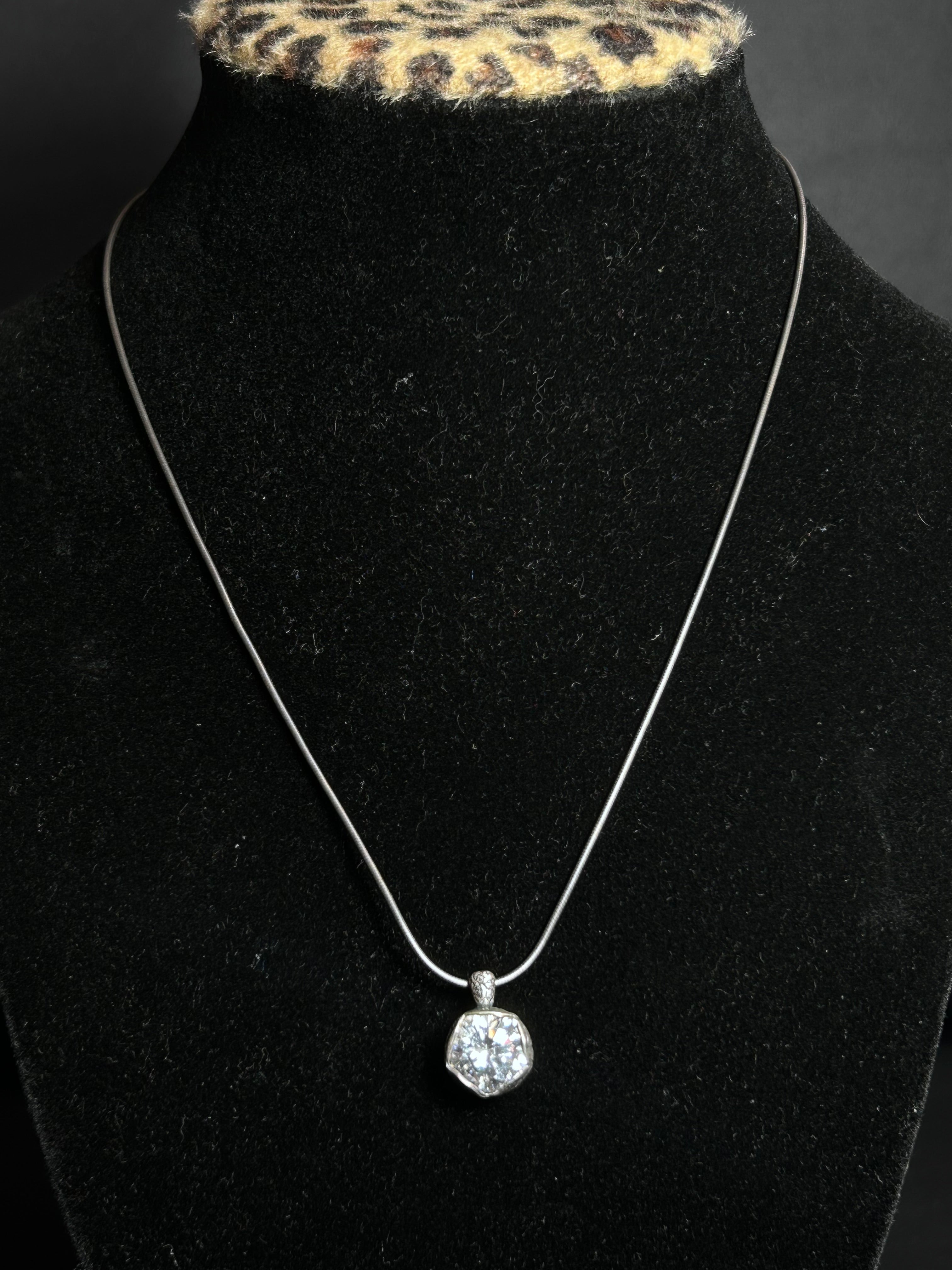 Silpada Sterling Silver "Crystal Clear" Cubic Zirconia Necklace
