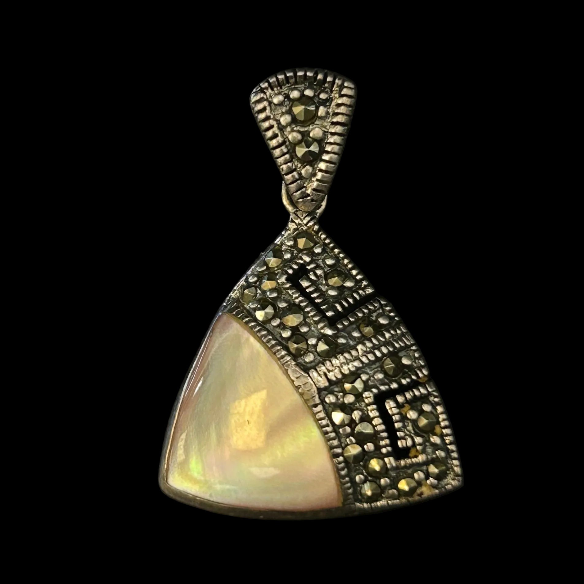 Sterling Silver Mother of Pearl & Marcasite Pendant