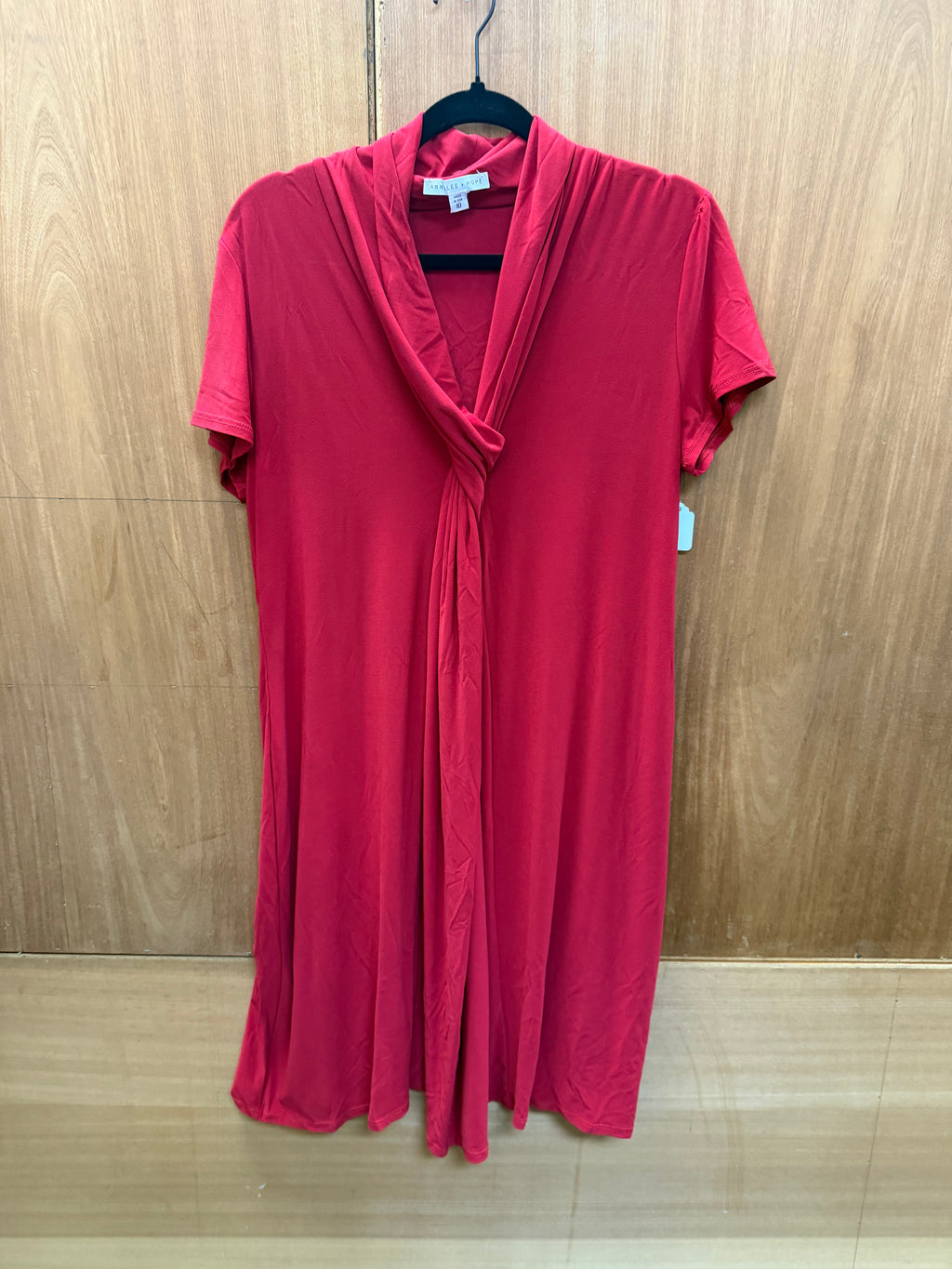 Annalee + Hope Red Twist-Front Cowl Neck Dress