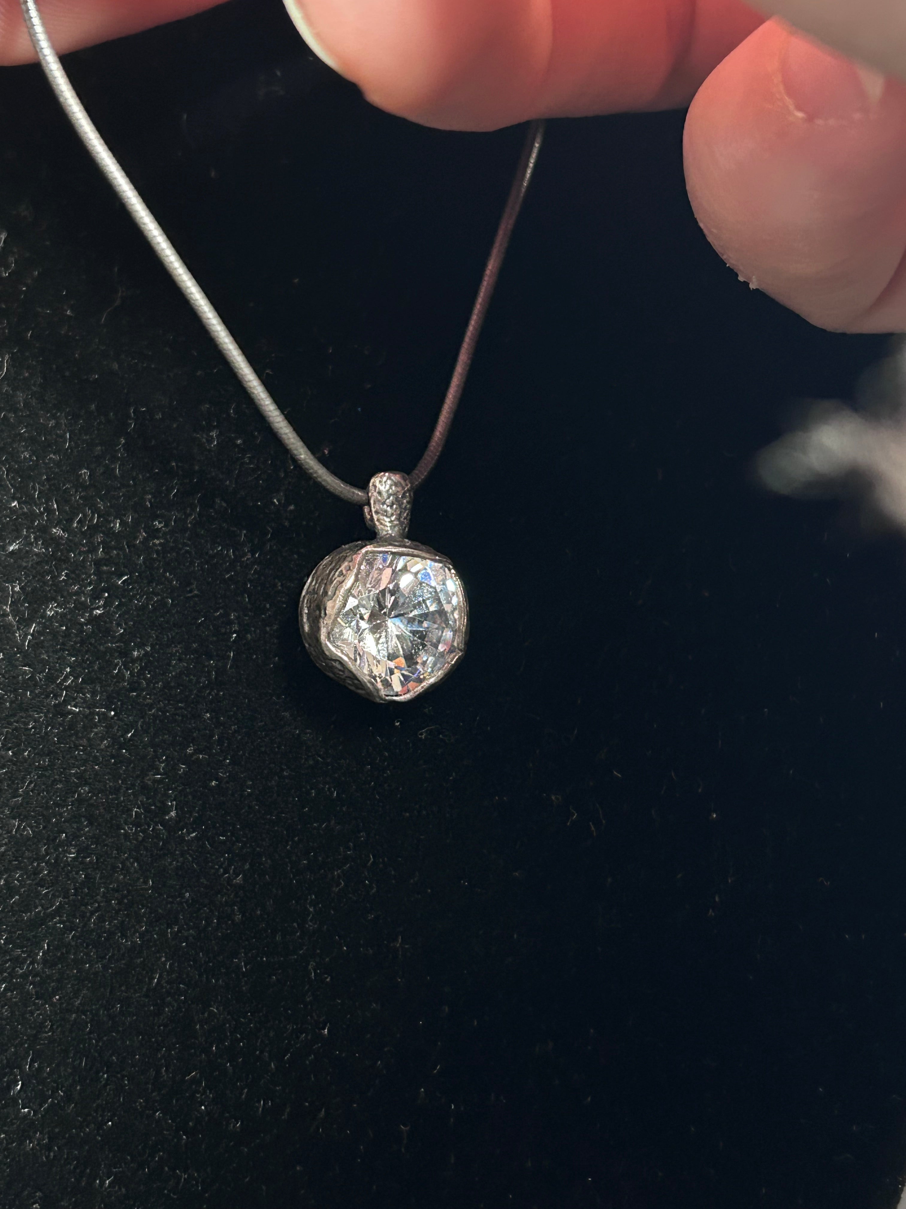 Silpada Sterling Silver "Crystal Clear" Cubic Zirconia Necklace