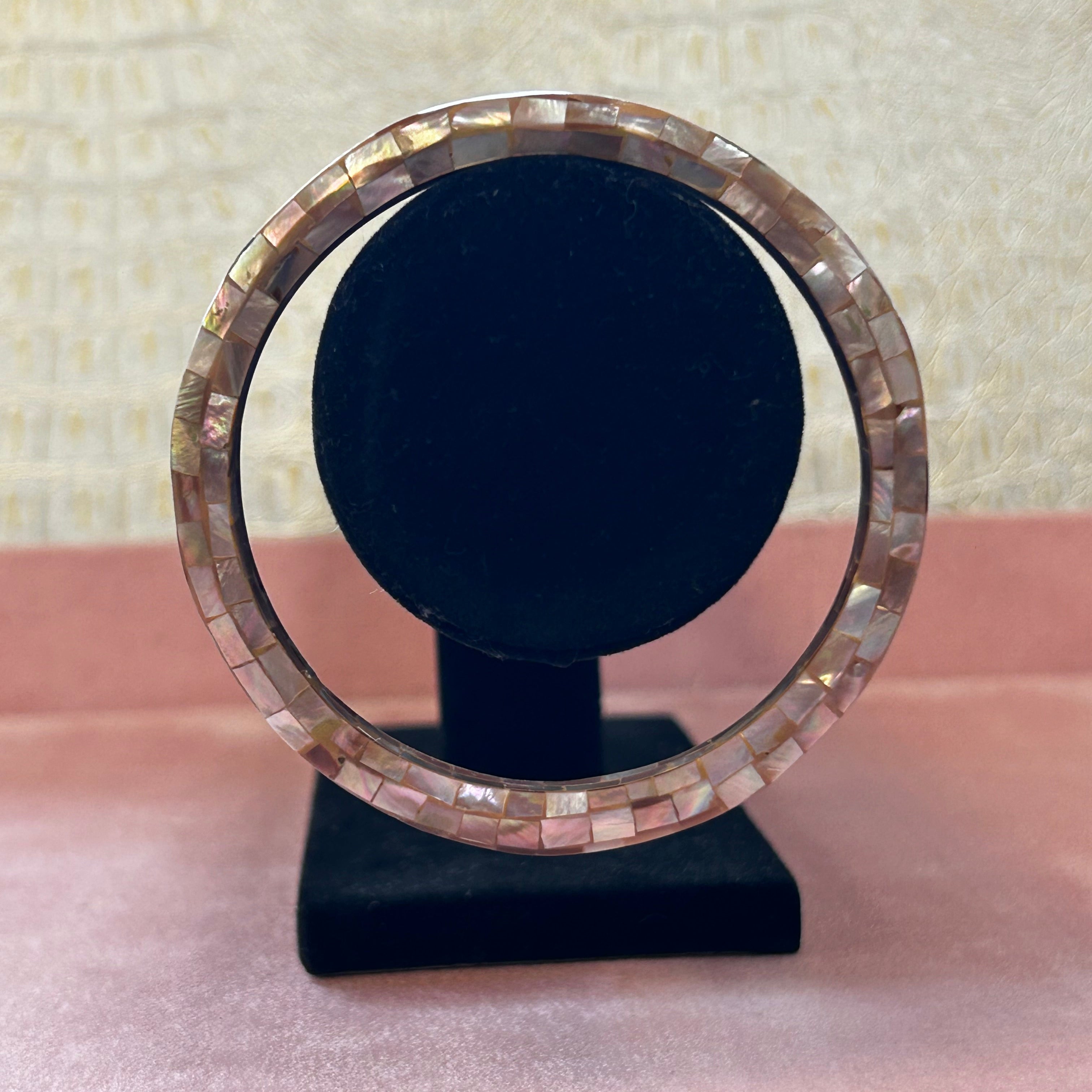 Mother of Pearl Mosaic Bangle - Slim