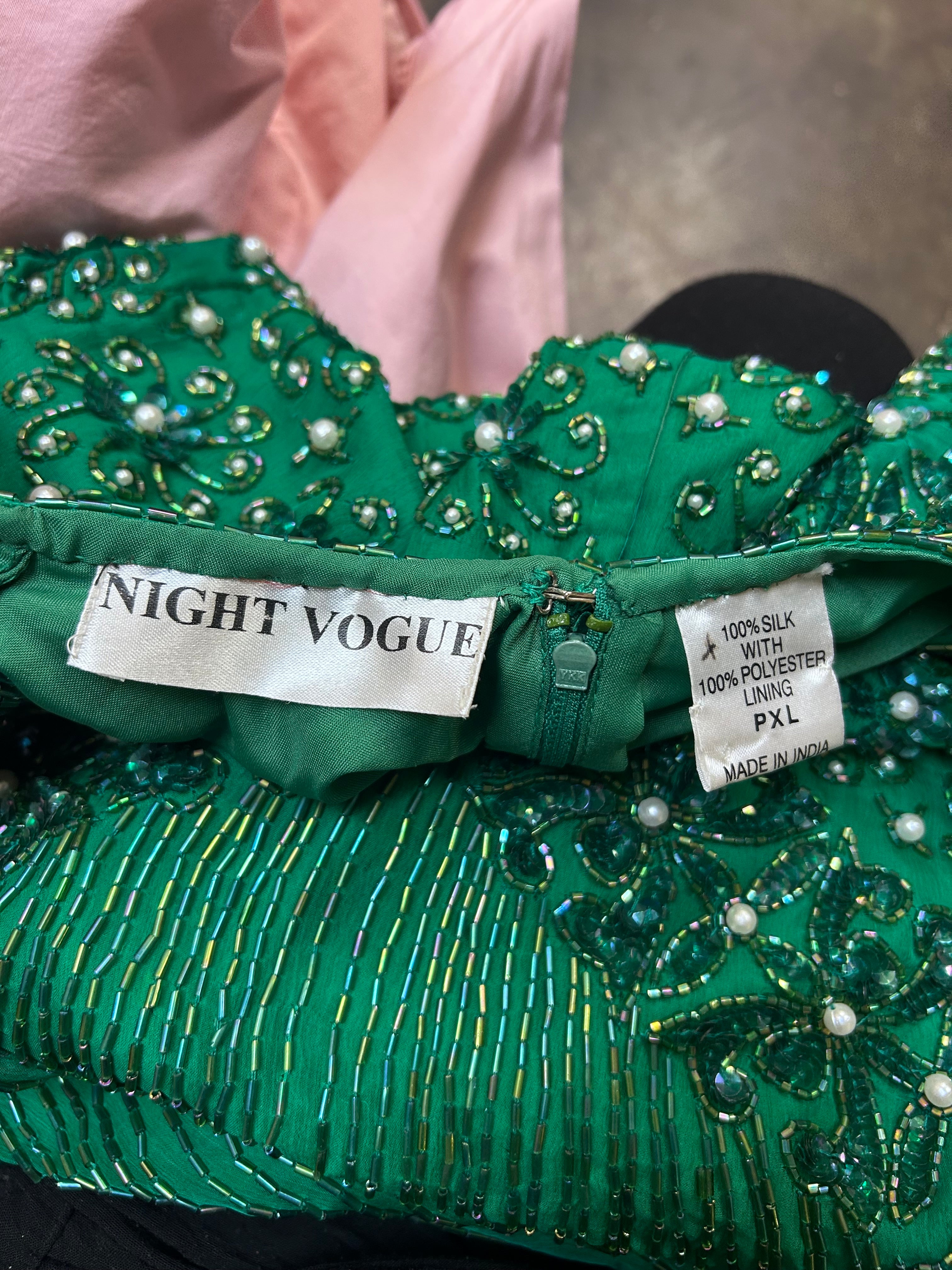 Night Vogue Vintage Beaded Silk Dress