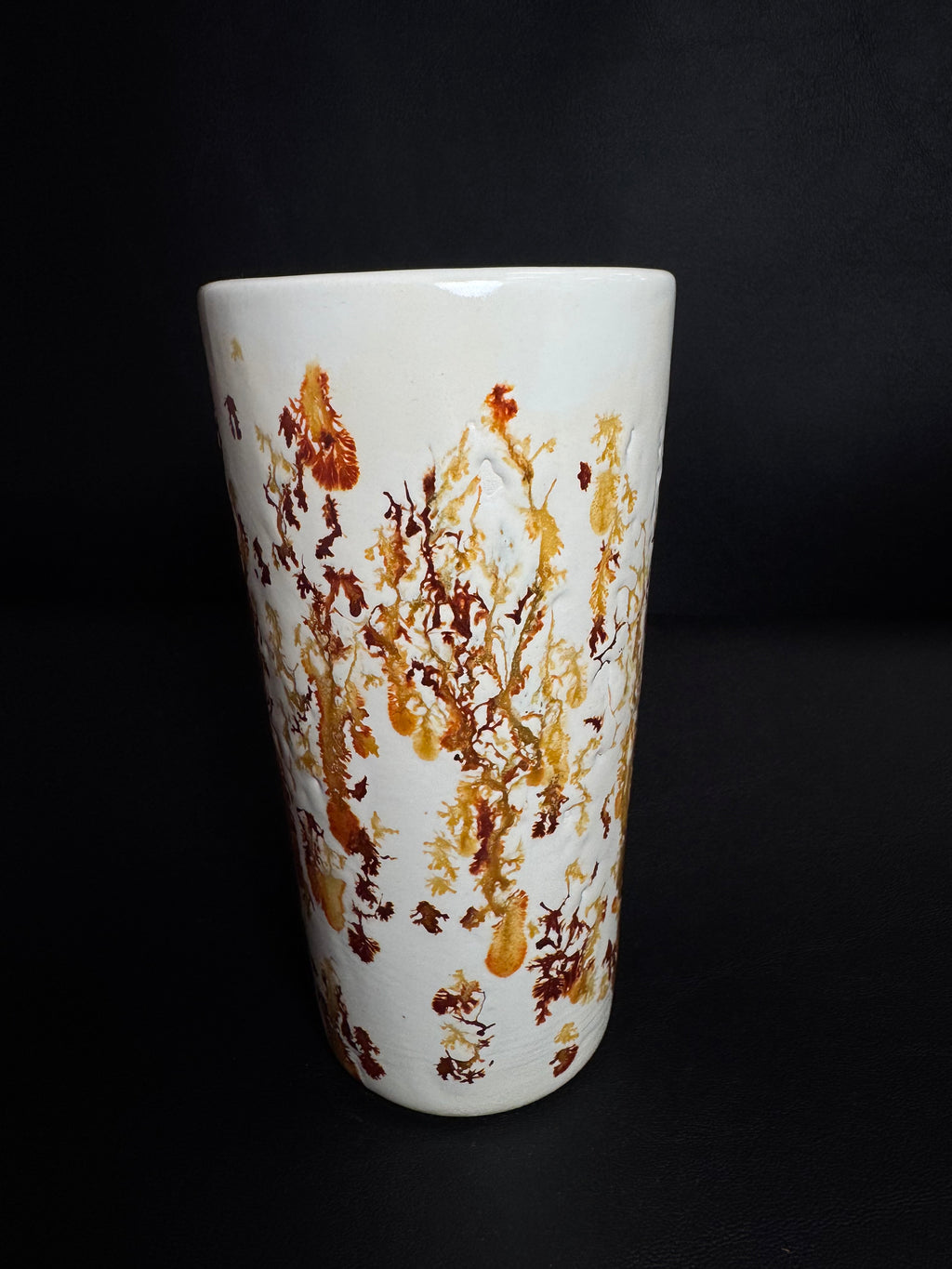Artisanal Tall Ceramic Vase – Rust Glaze
