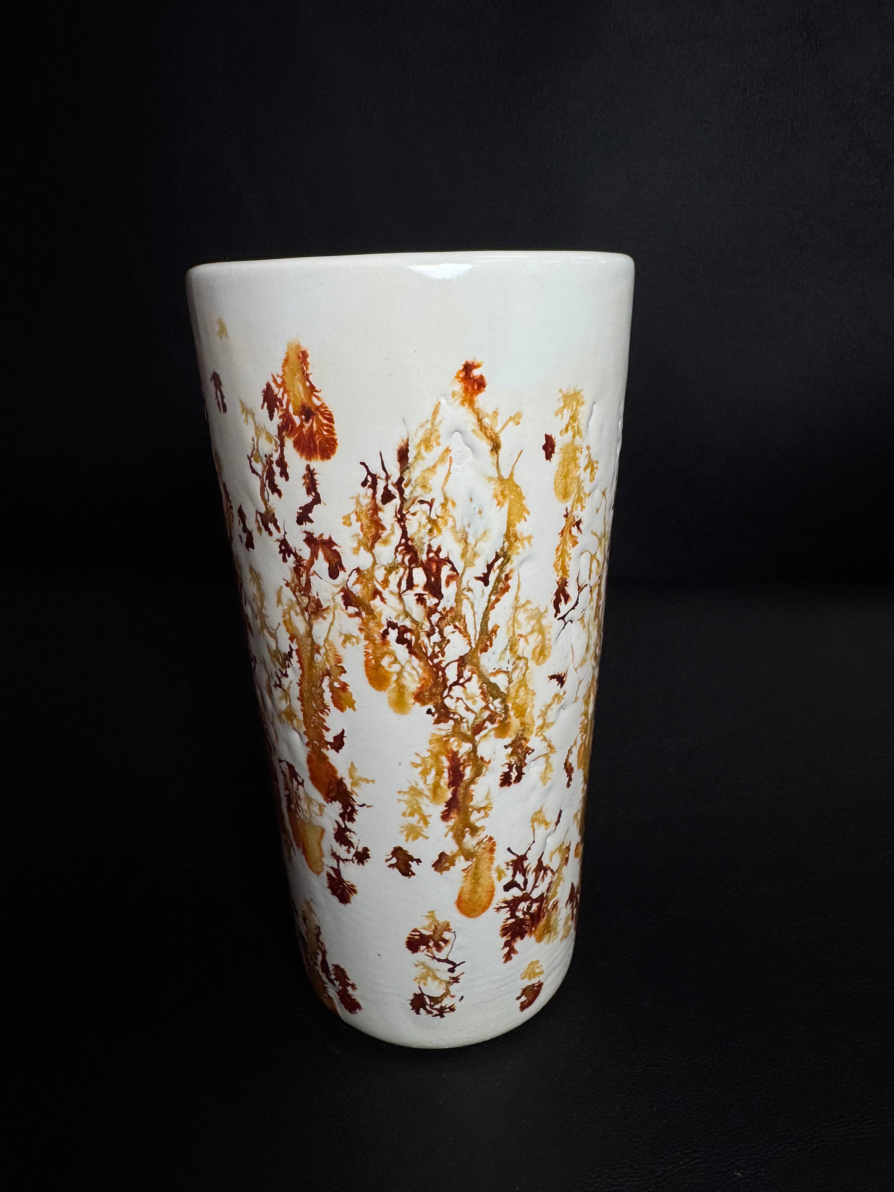 Artisanal Tall Ceramic Vase – Rust Glaze