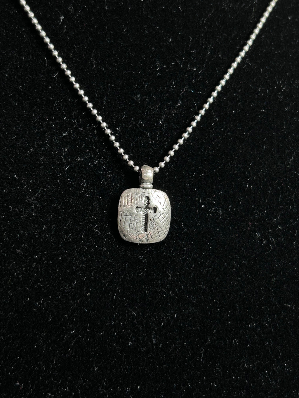 Silpada .925 Sterling Silver Textured Square Cross Necklace