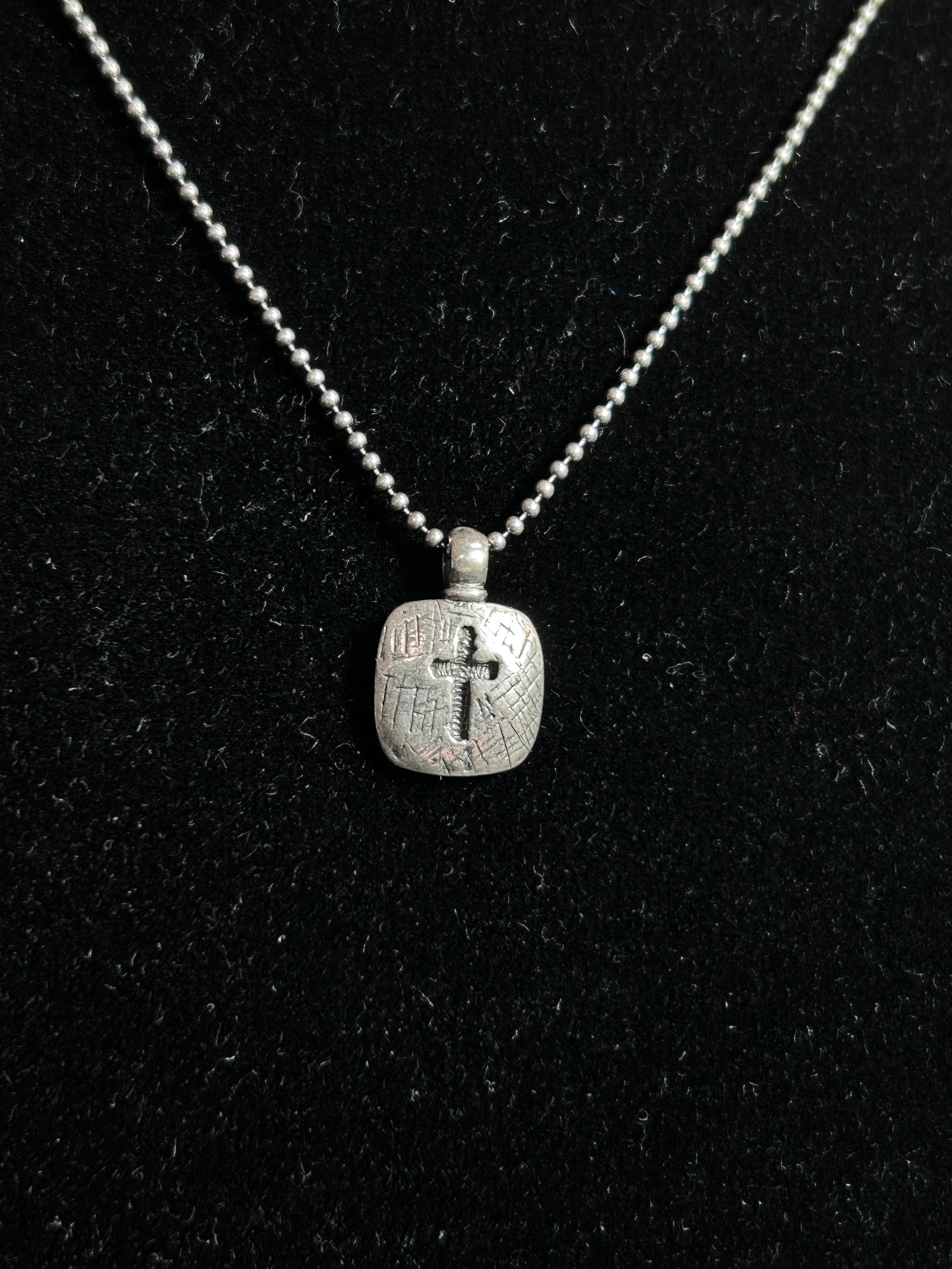 Silpada .925 Sterling Silver Textured Square Cross Necklace