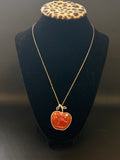 Vintage Red Apple Pendant Necklace