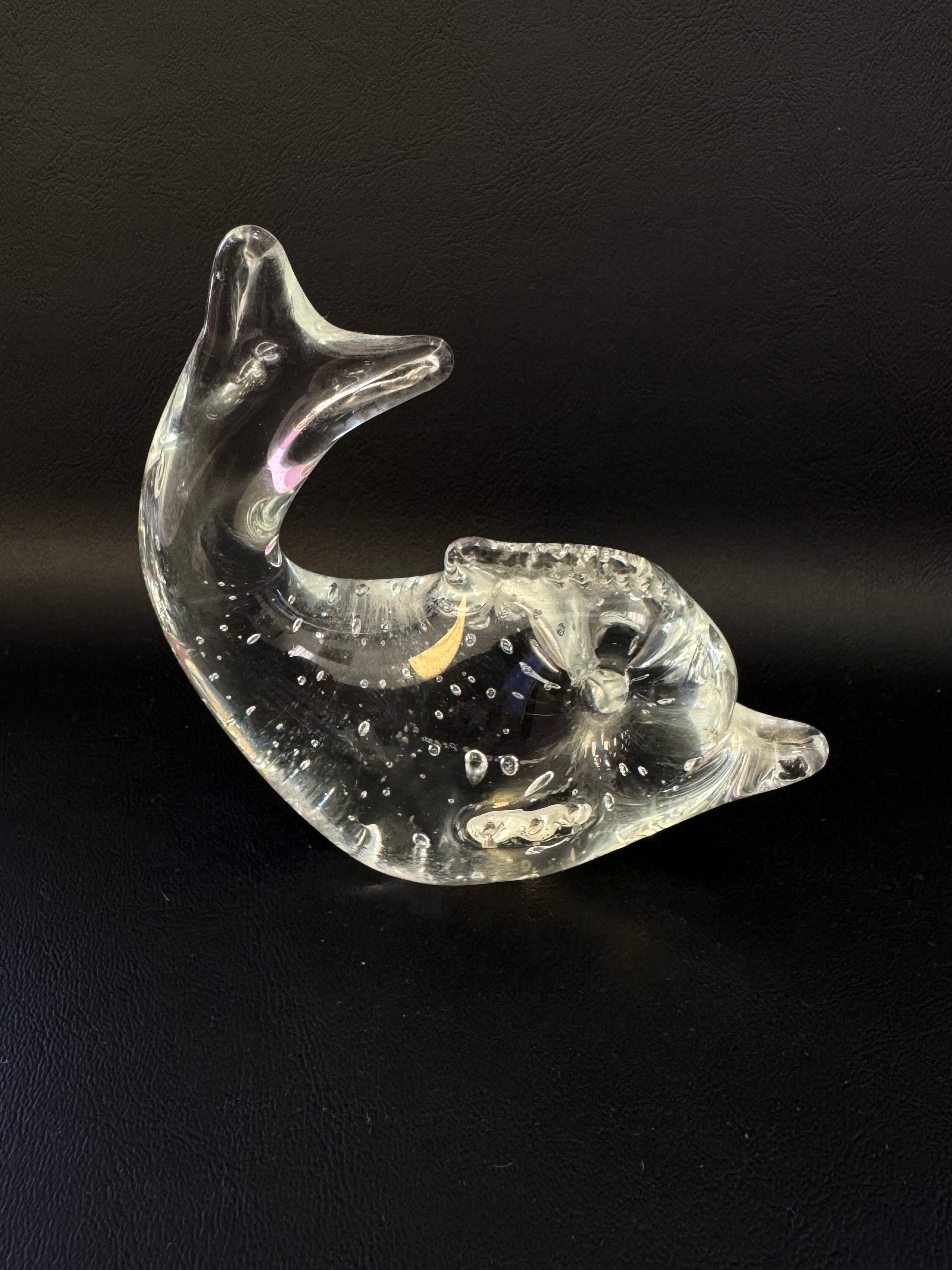 Vintage Murano-Style Art Glass Dolphin Figurine