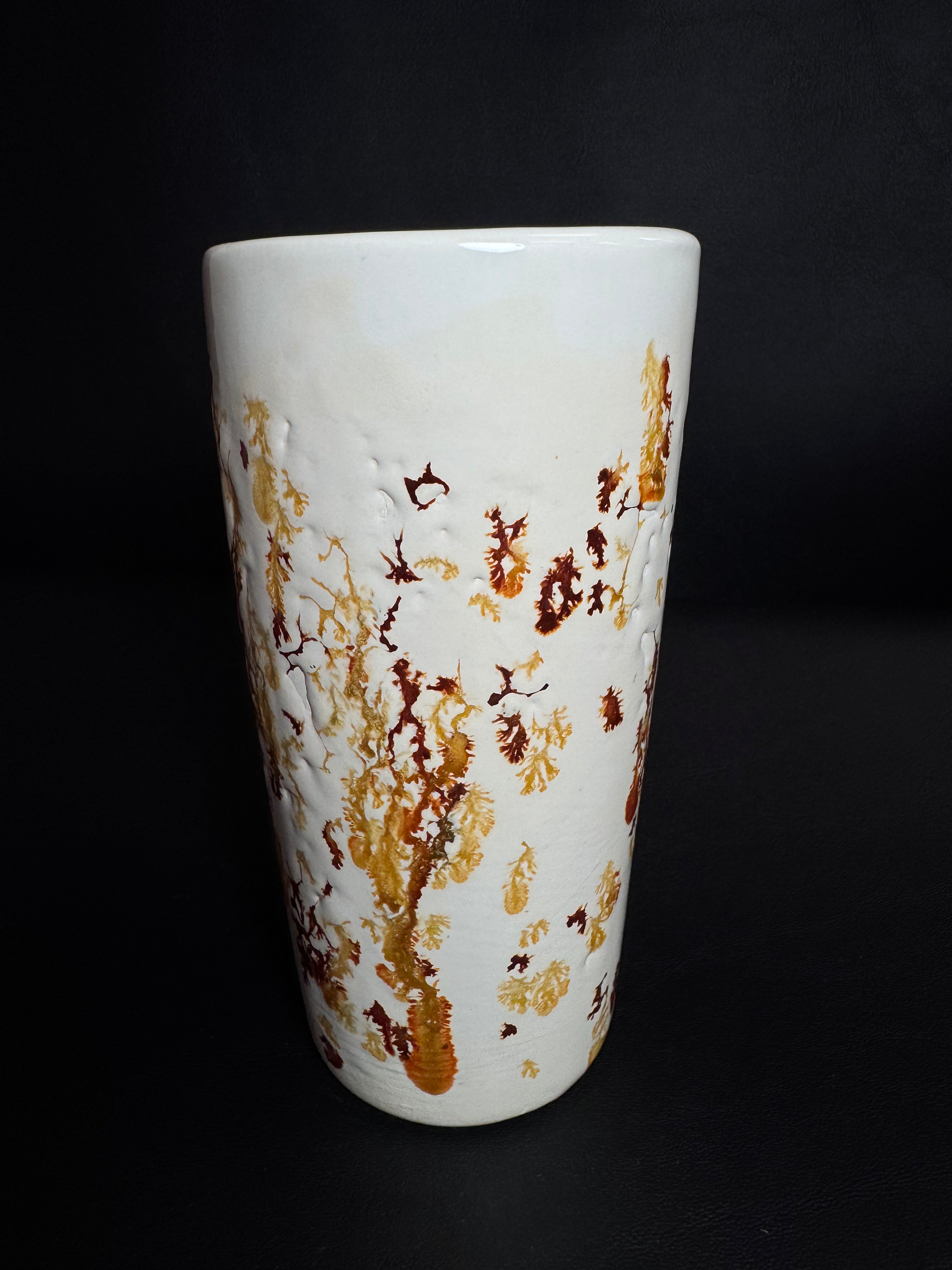 Artisanal Tall Ceramic Vase – Rust Glaze