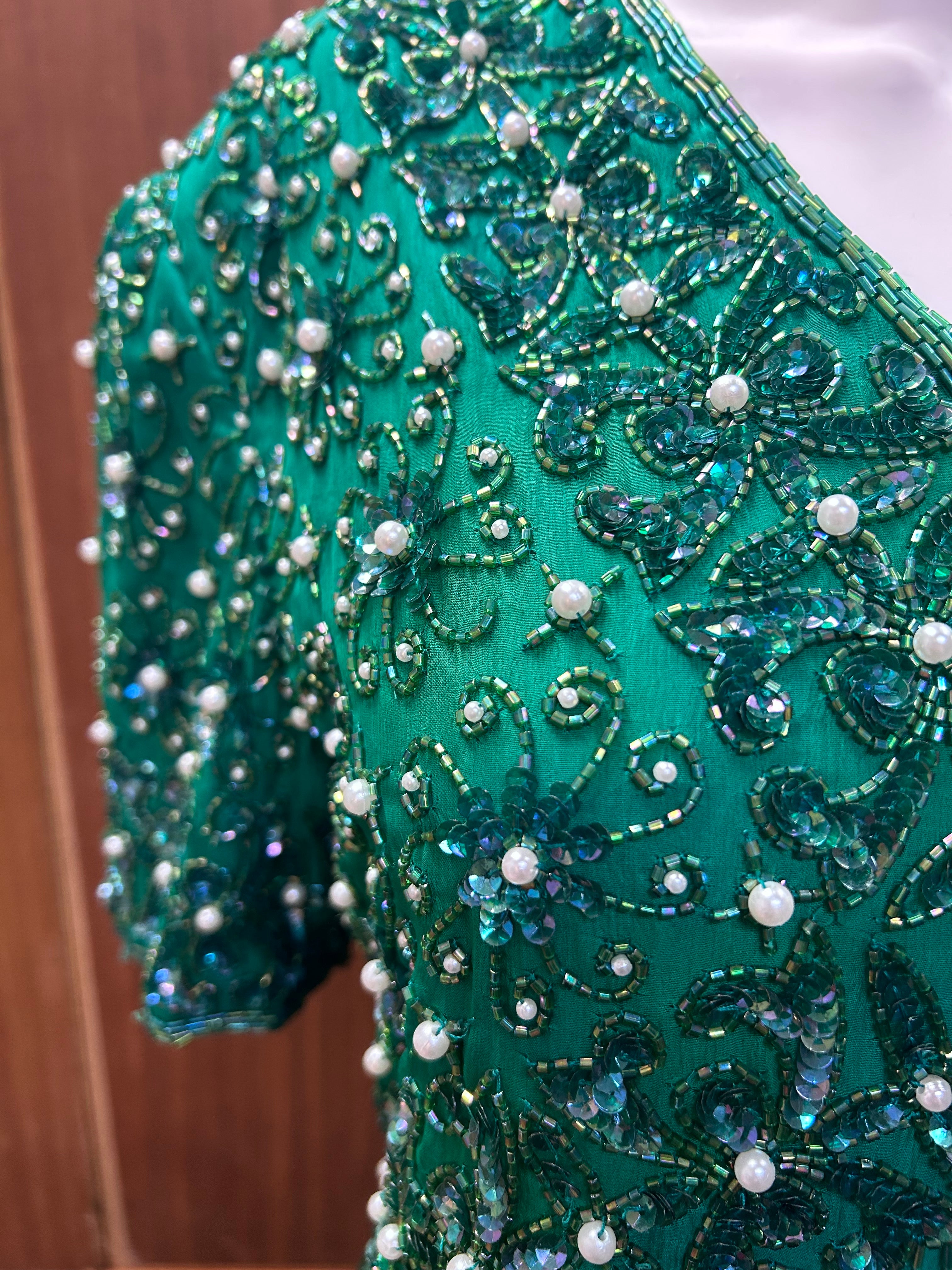 Night Vogue Vintage Beaded Silk Dress