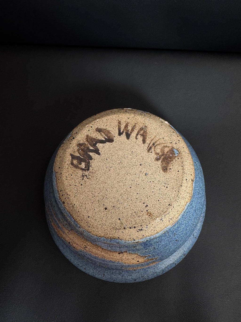 Brad Walker Studio Pottery Blue Speckled Bowl