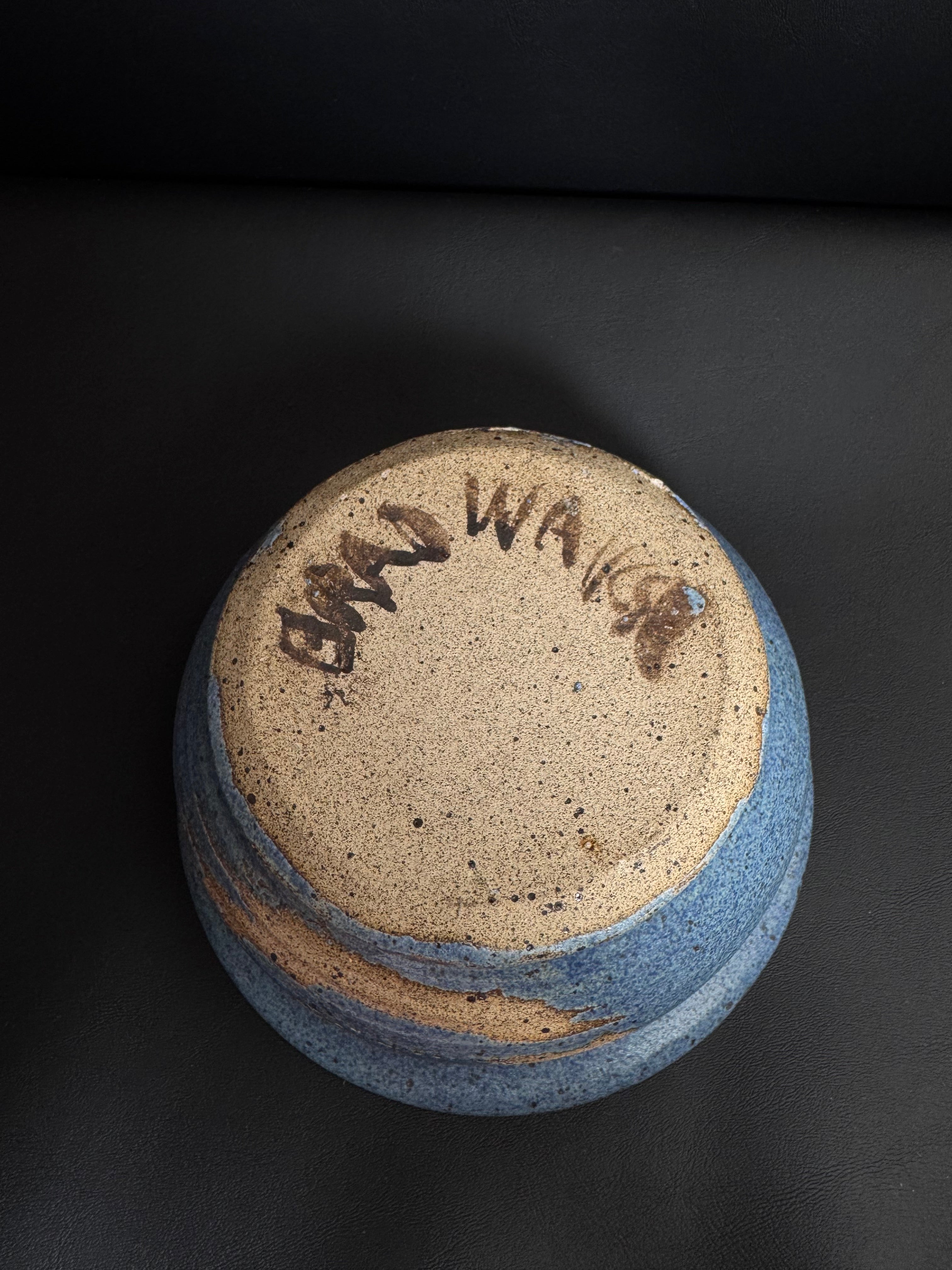 Brad Walker Studio Pottery Blue Speckled Bowl