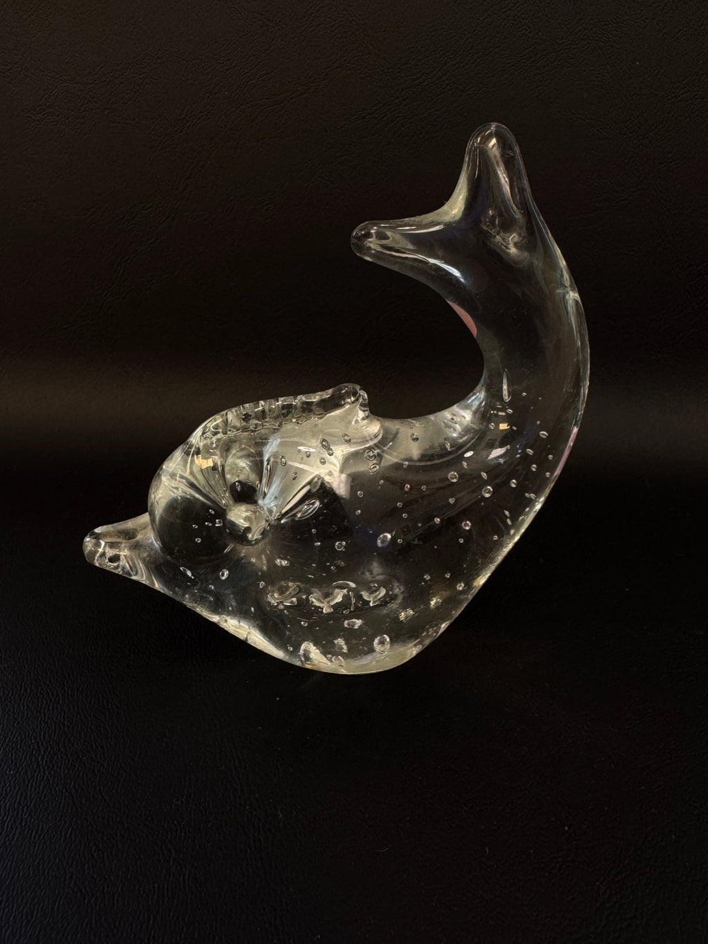 Vintage Murano-Style Art Glass Dolphin Figurine