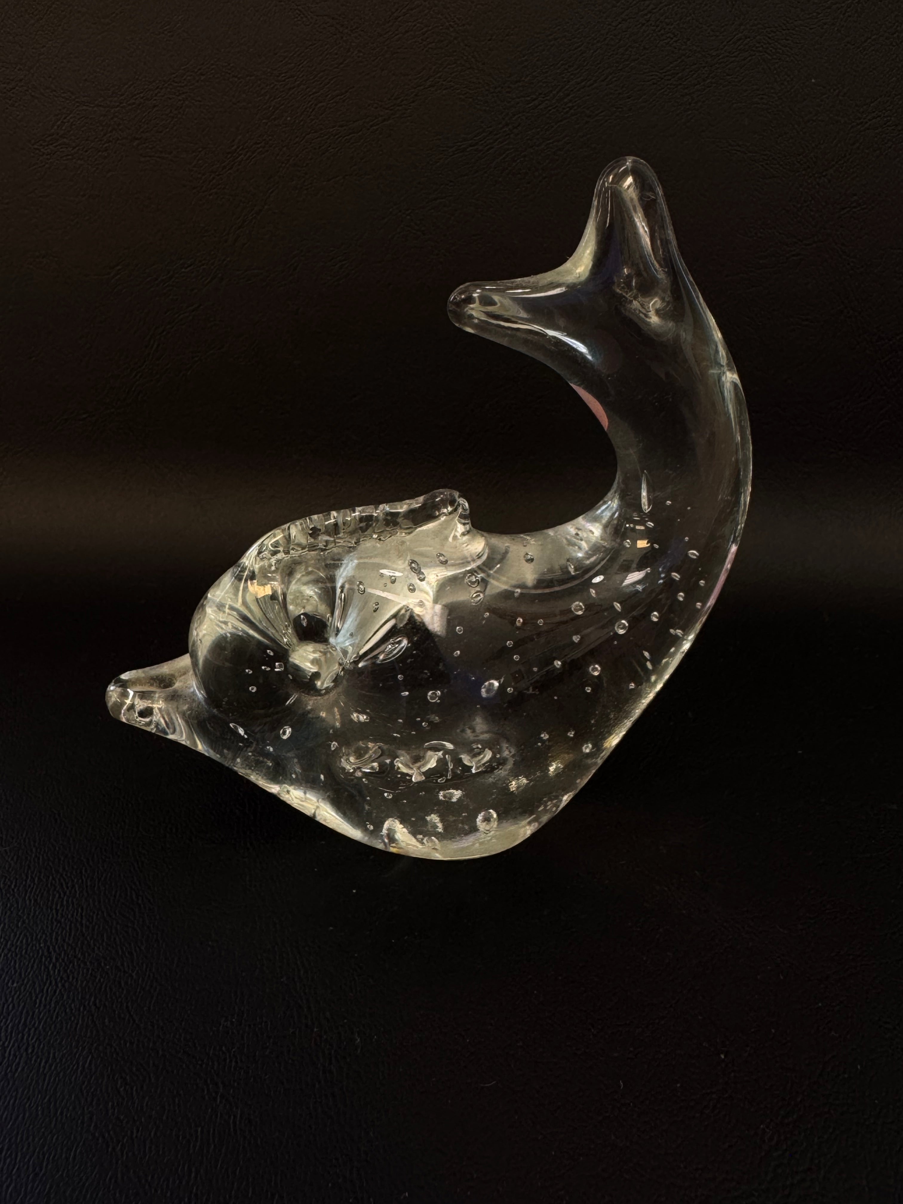 Vintage Murano-Style Art Glass Dolphin Figurine