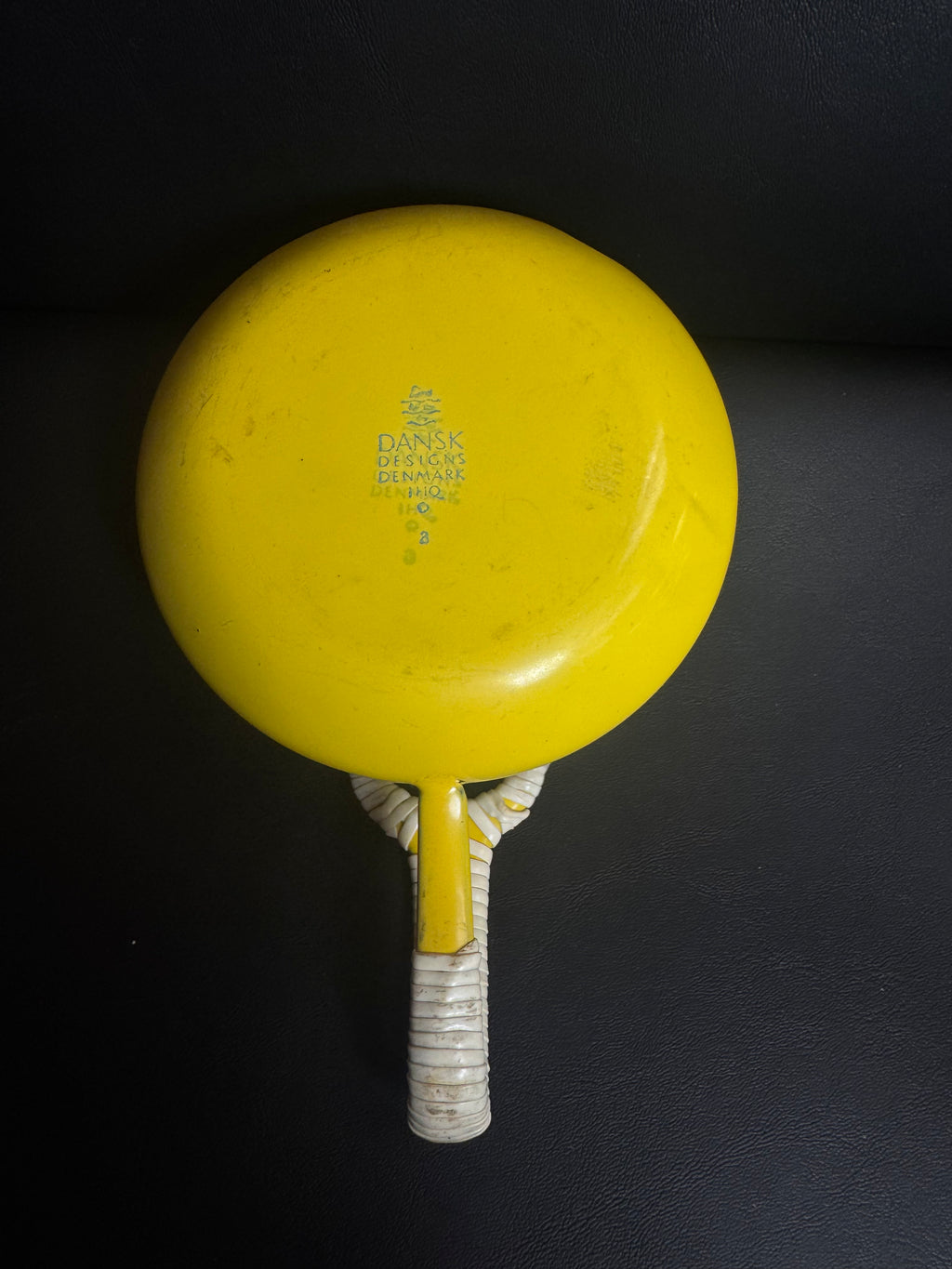 Vintage Dansk Kobenstyle Yellow Enamel Butter Warmer