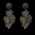 Vintage Antiqued Bronze Cascading Leaf Statement Earrings