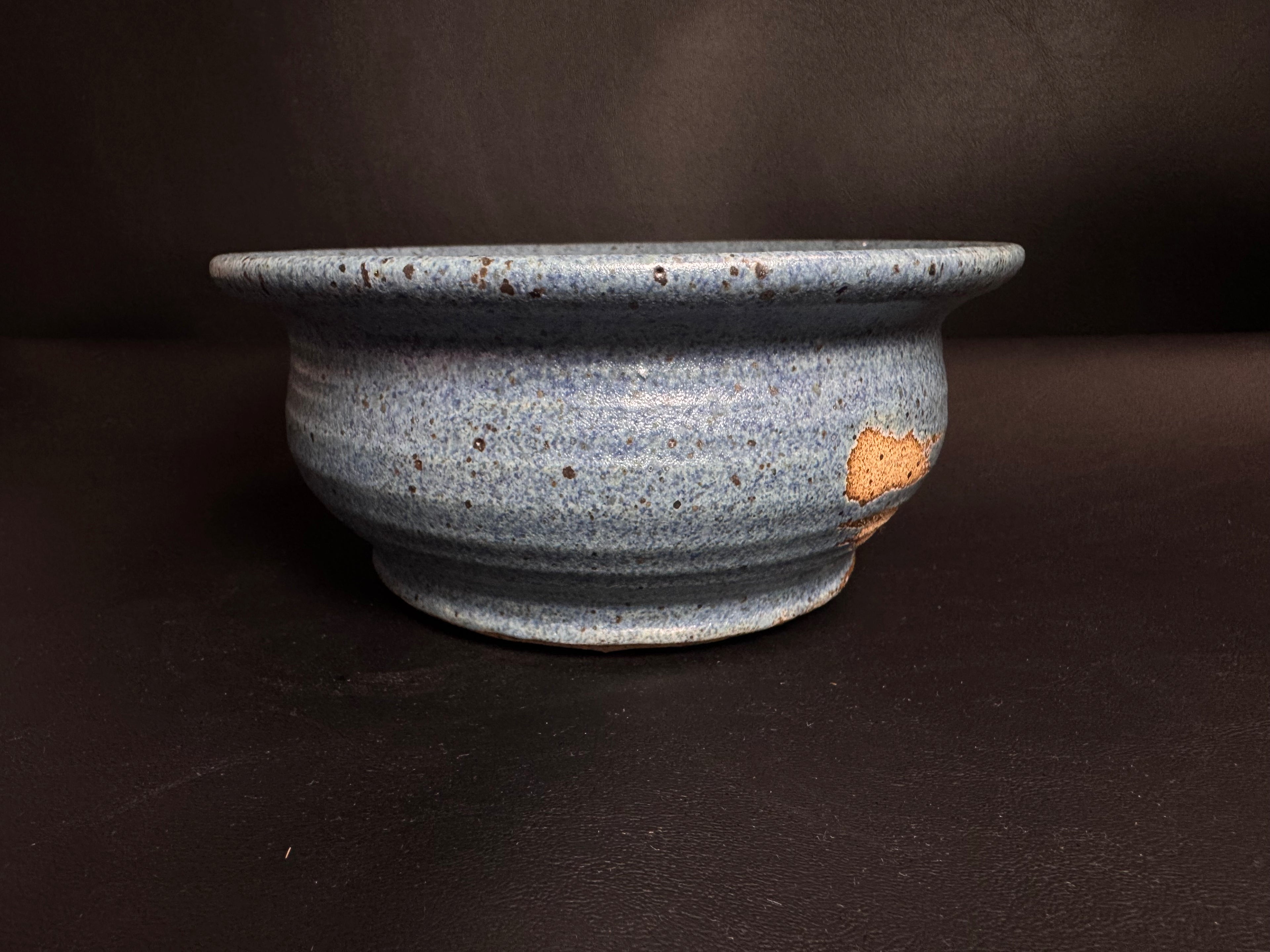 Brad Walker Studio Pottery Blue Speckled Bowl