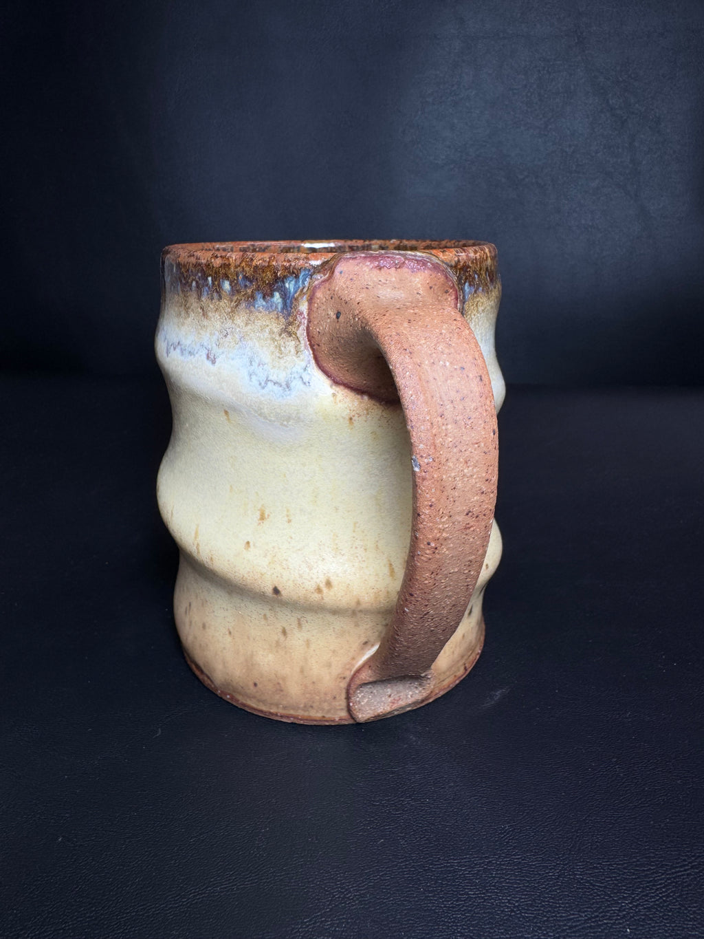 Wavy Hand-Thrown Stoneware Mug