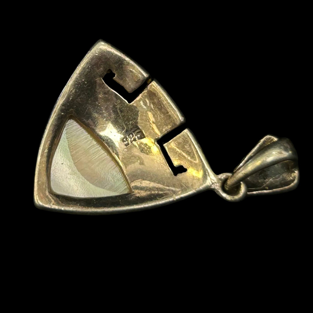 Sterling Silver Mother of Pearl & Marcasite Pendant