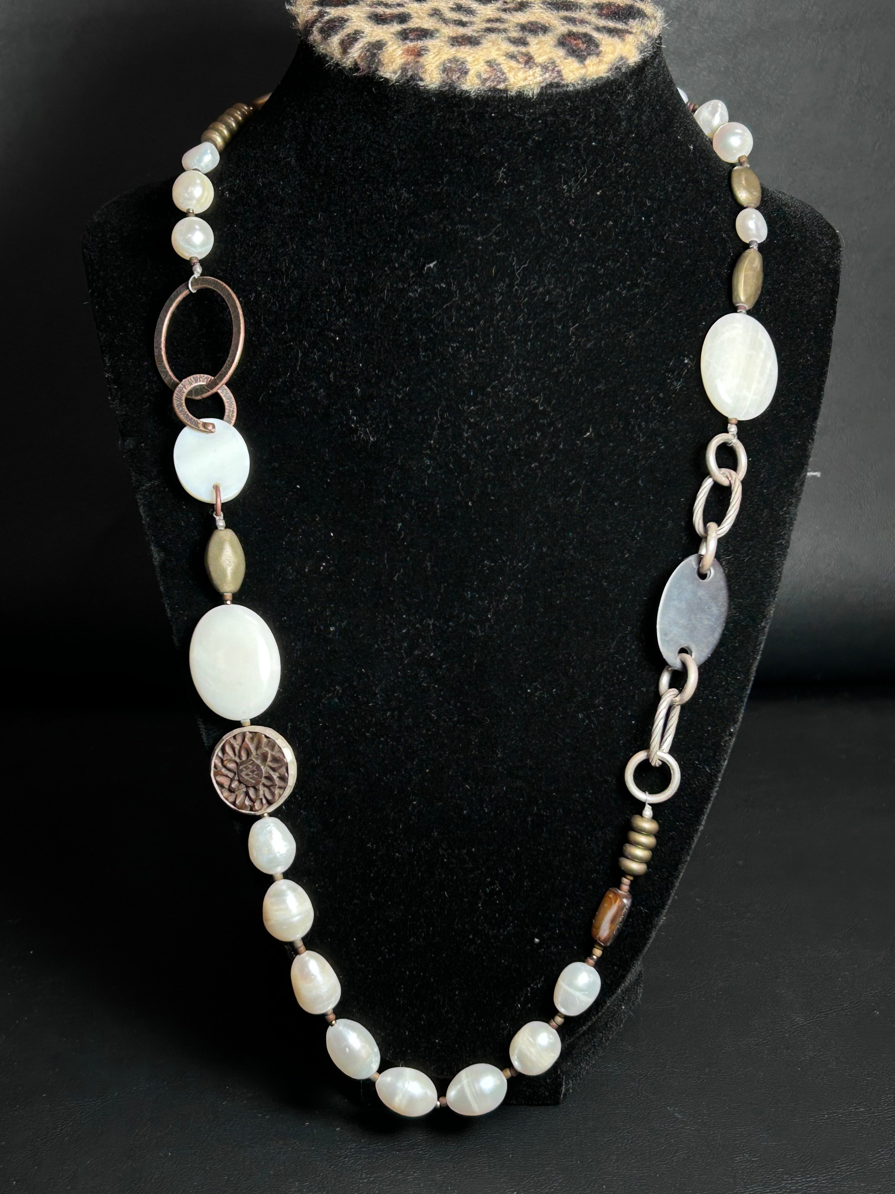 Silpada Mixed Media Pearl & Sterling Silver Necklace