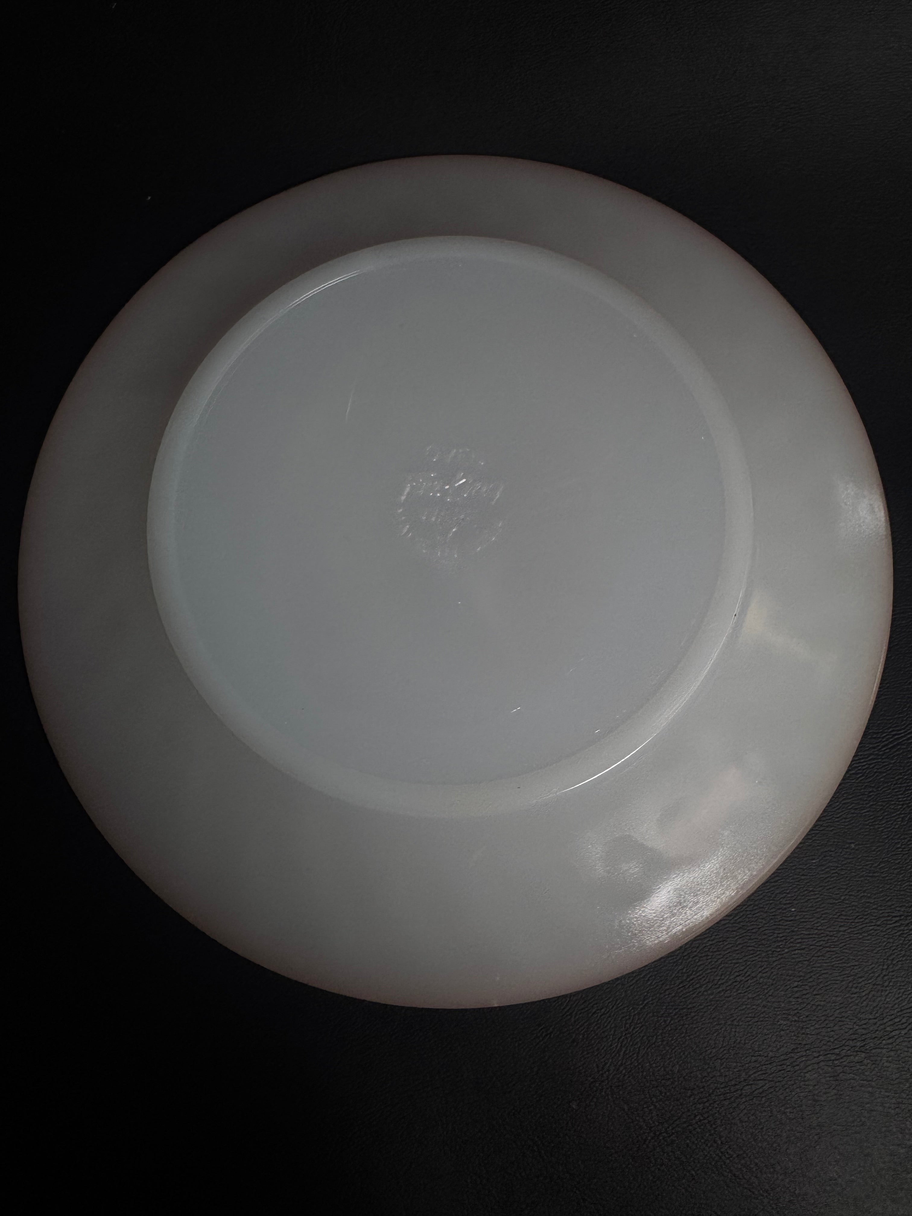 Vintage Fire-King Milk Glass Swirl Plate