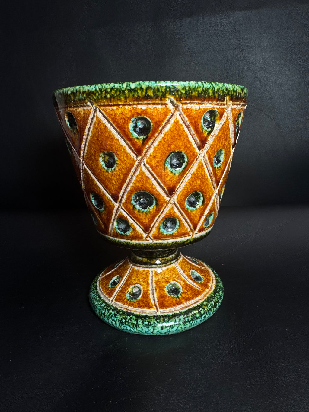 Vintage Italian Mid-Century Modern Geometric Chalice Planter