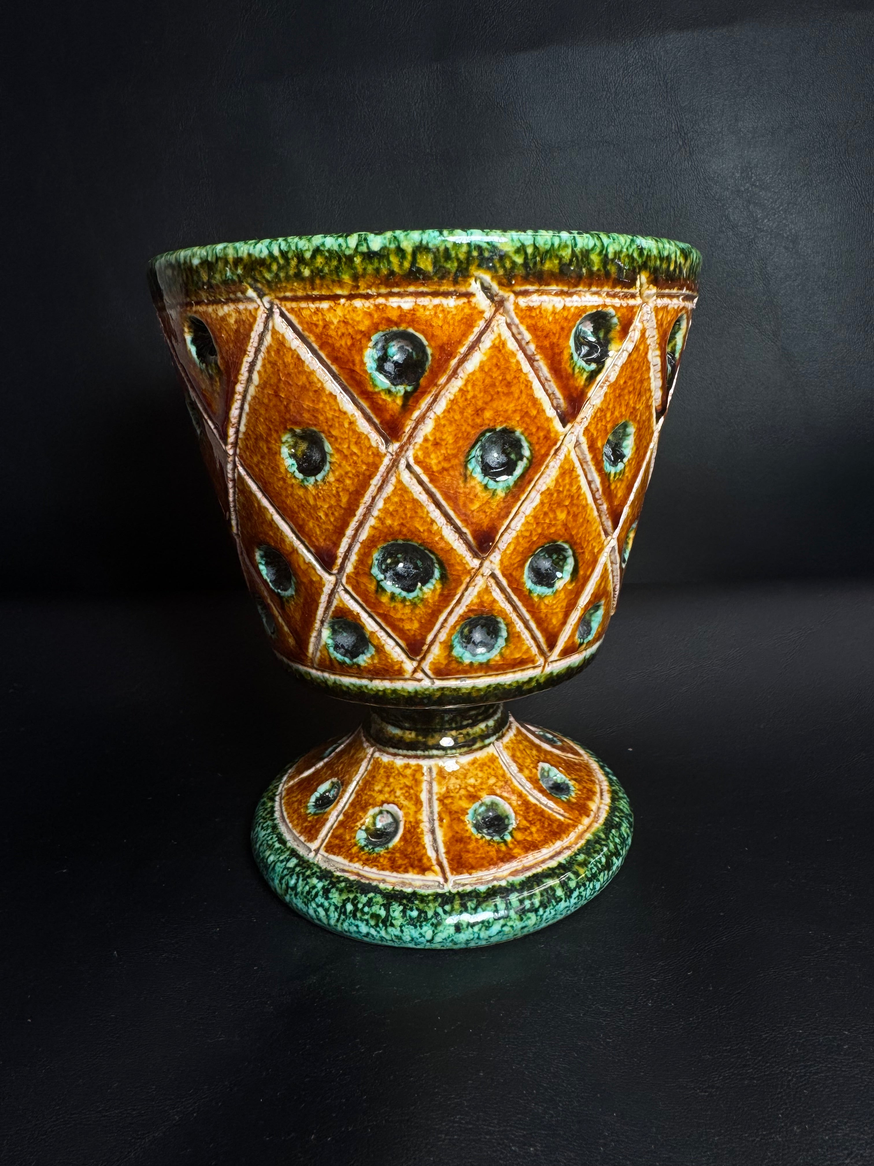 Vintage Italian Mid-Century Modern Geometric Chalice Planter