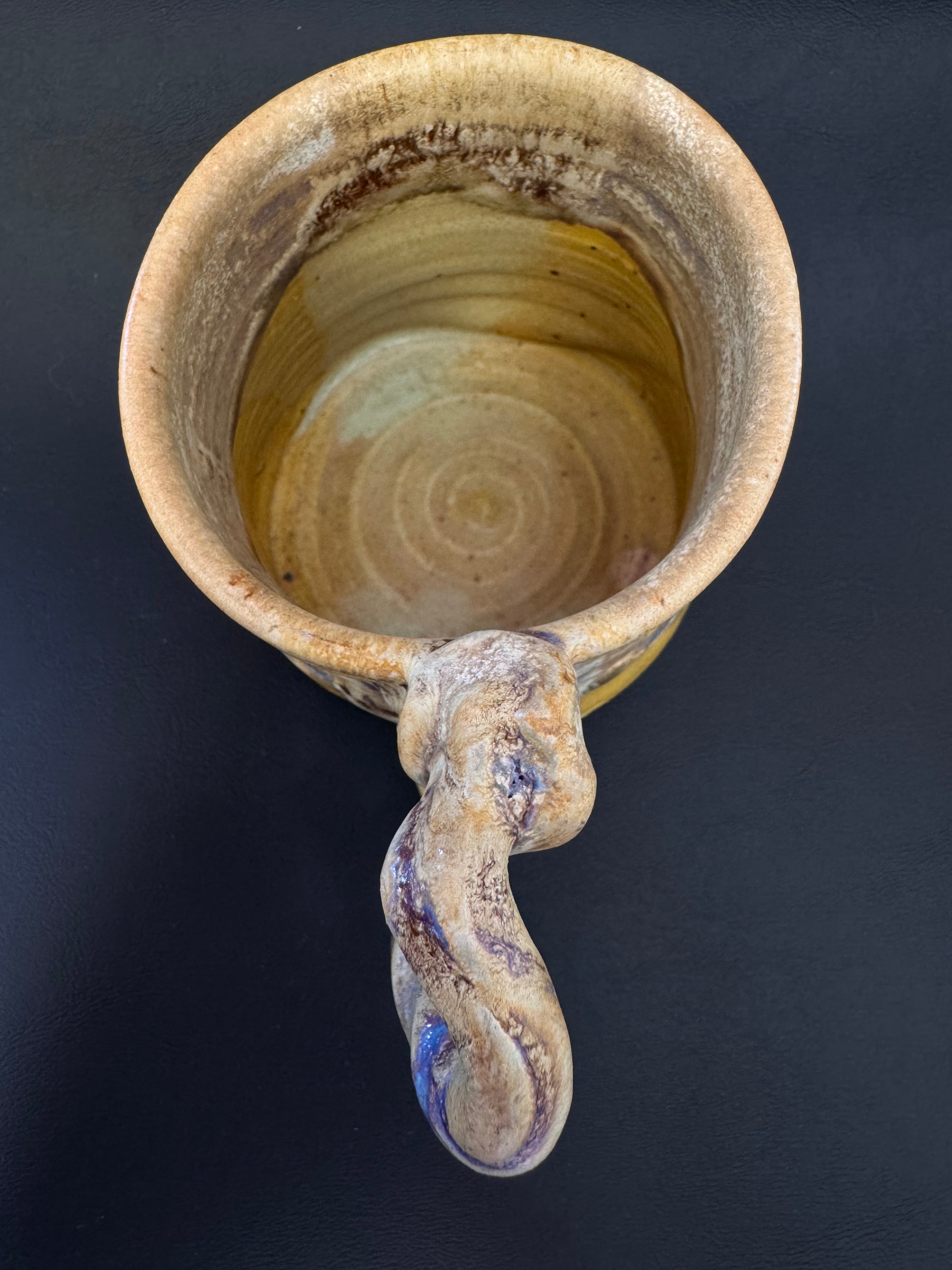Studio Pottery Artisan Mug with Twisted Handle
