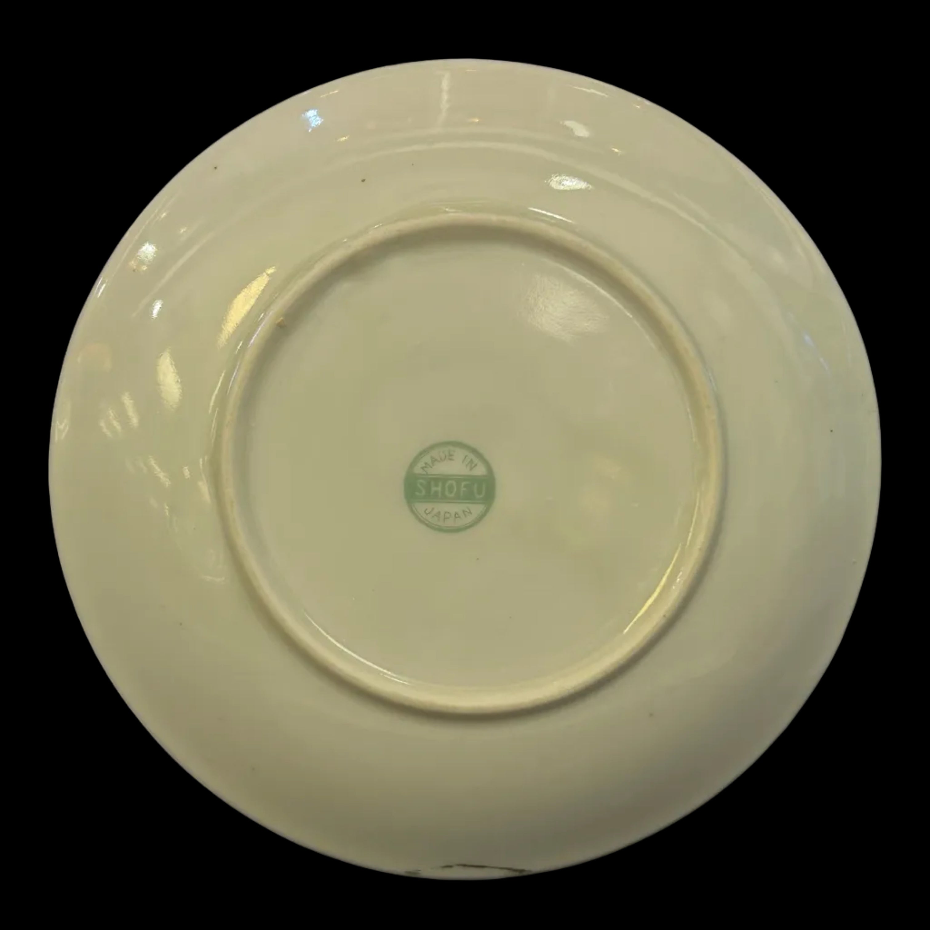 Vintage Shofu Japan Porcelain Saucer - Crane & Egret Motif