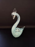 Vintage Murano Zanfirico Art Glass Swan – Blue & White Filigree