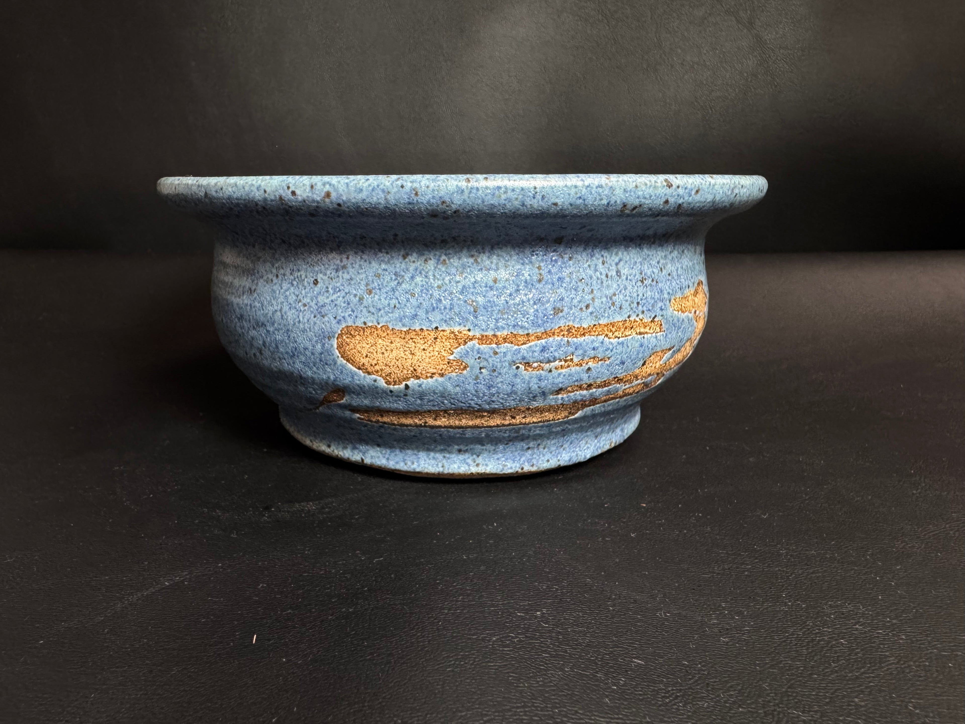 Brad Walker Studio Pottery Blue Speckled Bowl