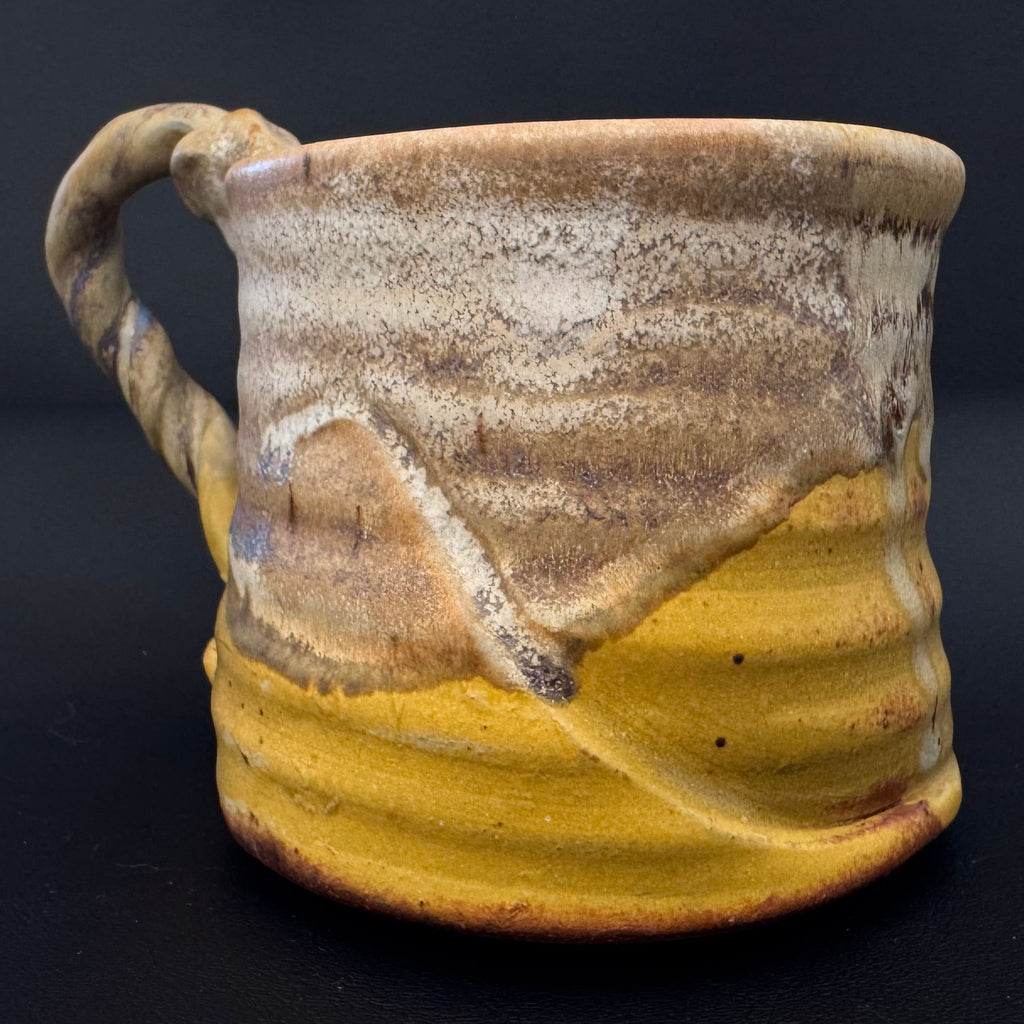 Studio Pottery Artisan Mug with Twisted Handle