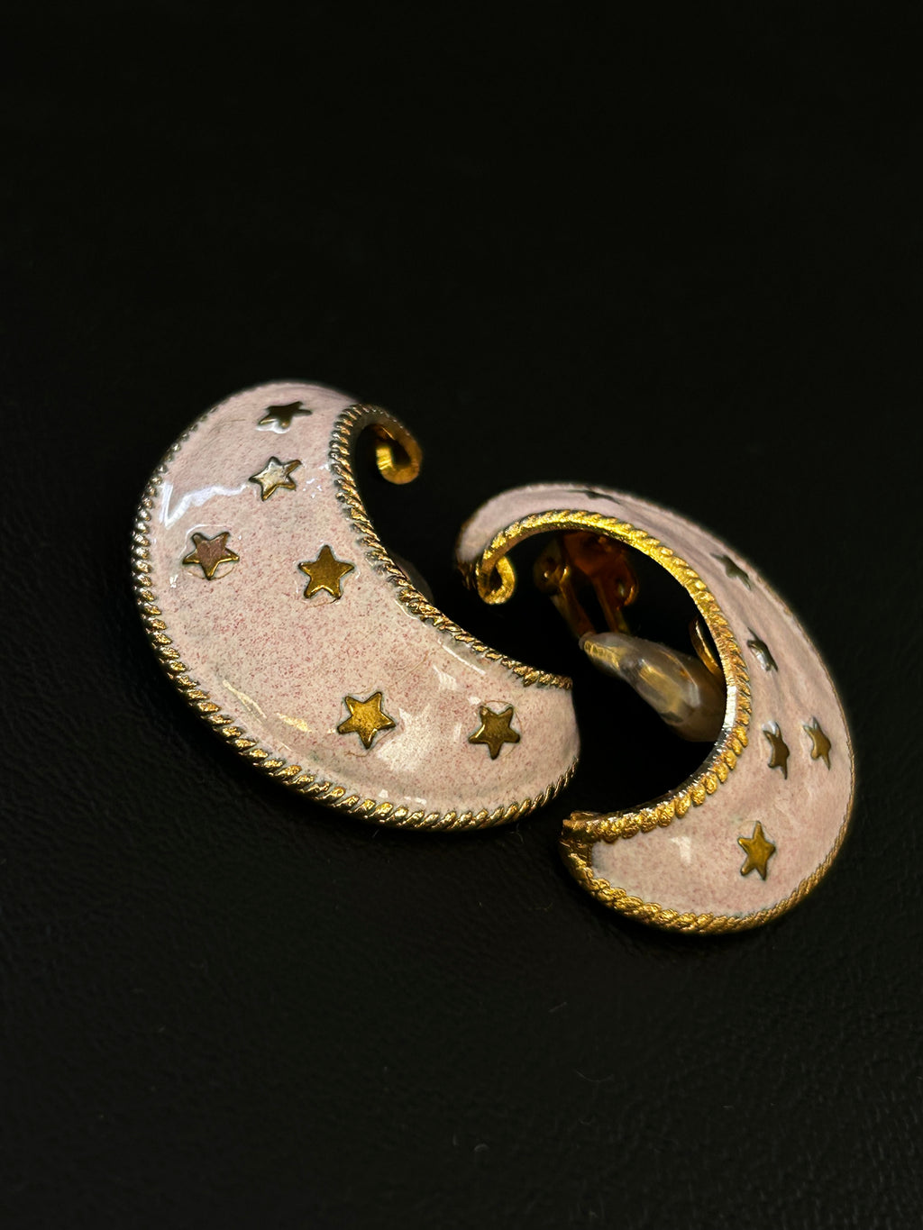 Gold-Tone Crescent Clip-On Earrings