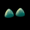 Vintage Teal Triangle Cabochon Stud Earrings
