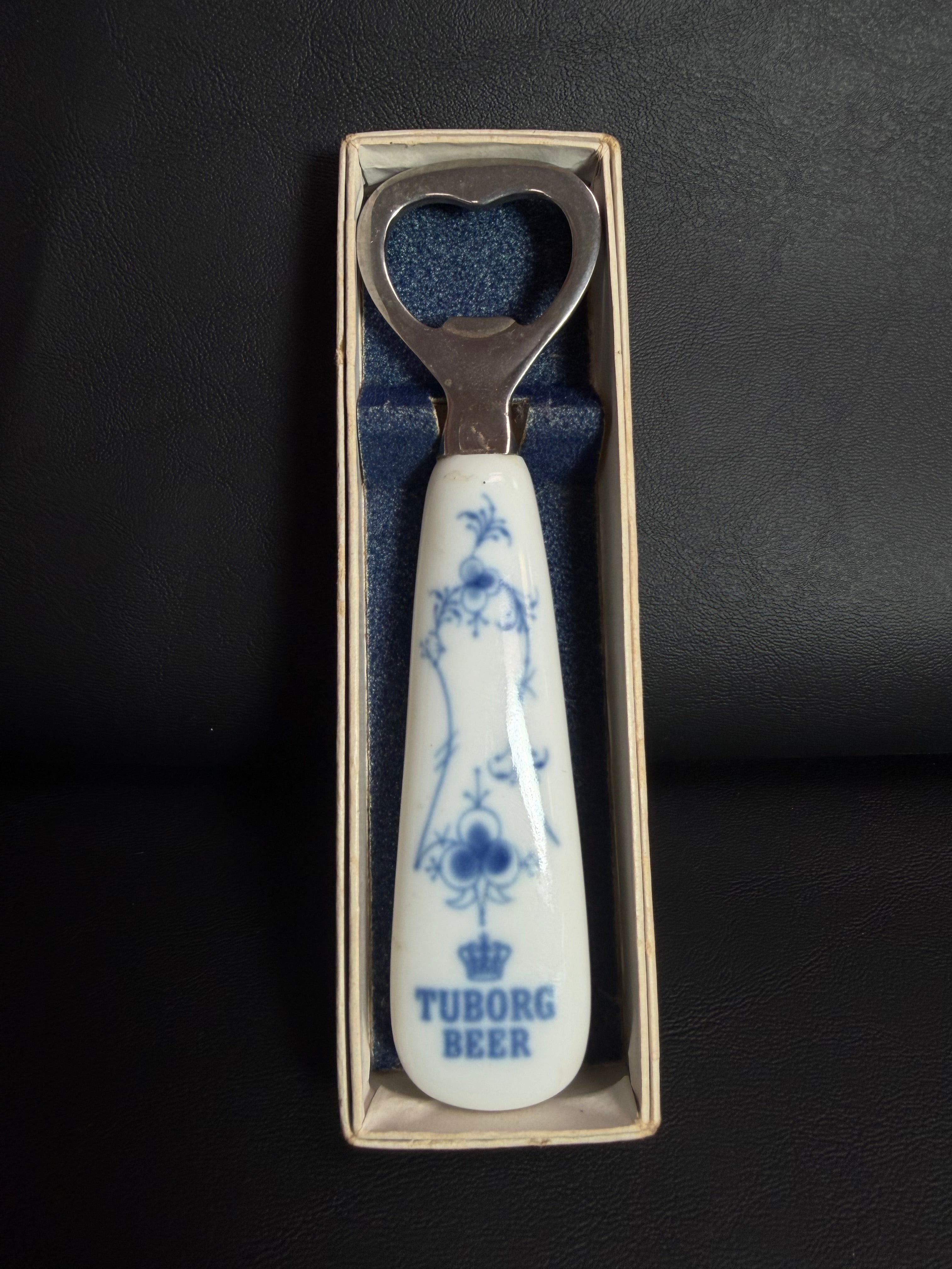 Vintage Copenhagen Porcelain Tuborg Beer Bottle Opener – Blue Fluted Pattern by B&G