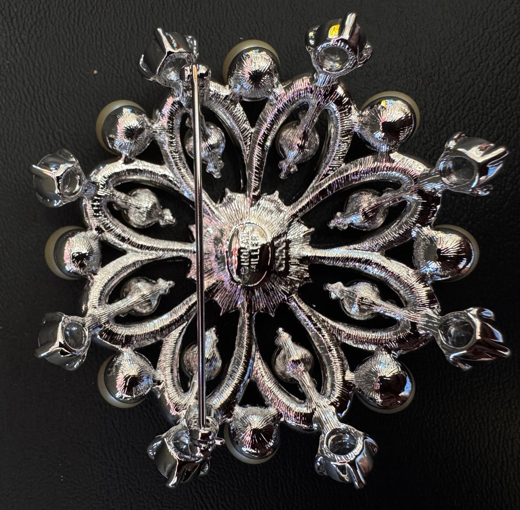 Nolan Miller Glamour Collection Pearl & Crystal Brooch