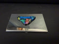stainless steel business card holder featuring a polished mirror finish