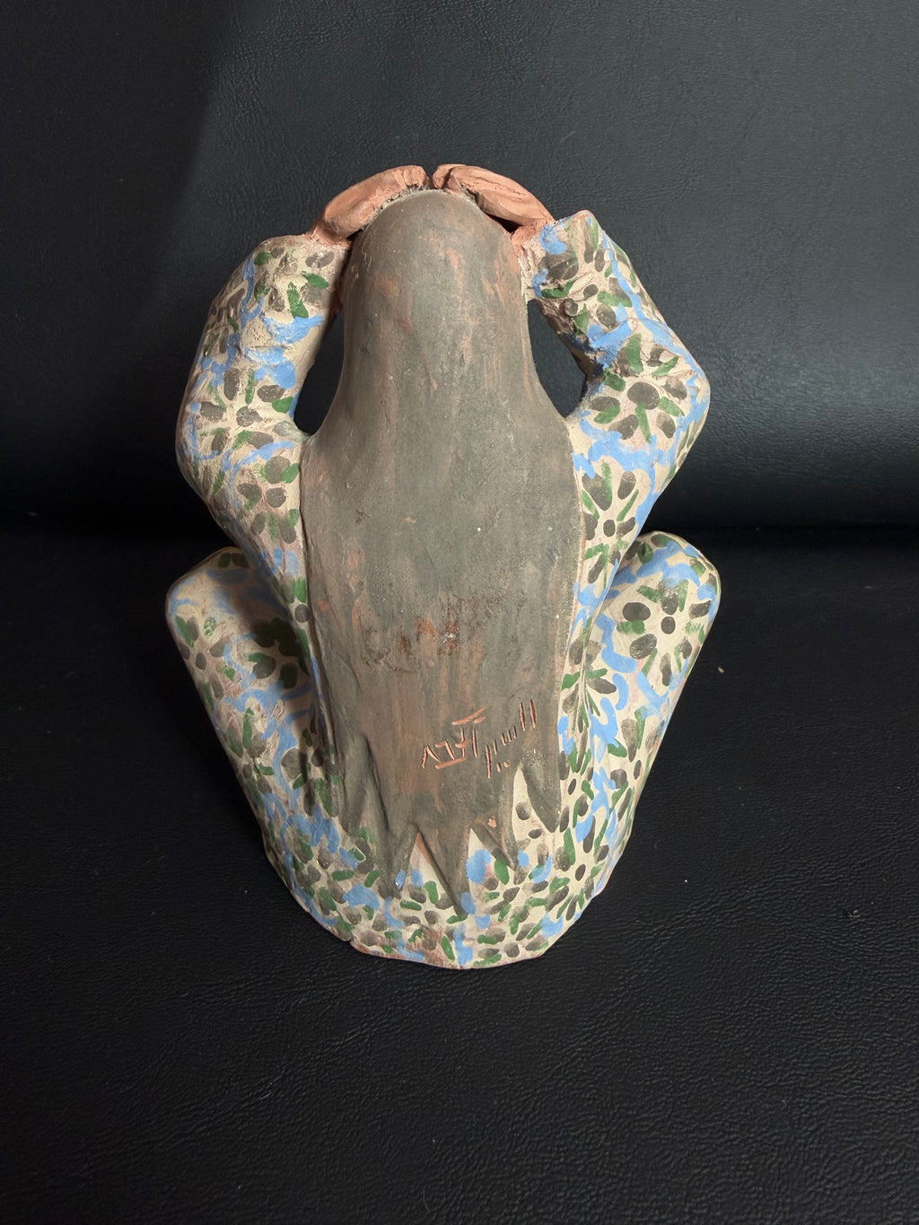Vintage Signed Studio Art Pottery Sculpture – Woman with Broken Olla Pot, Hand-Painted Terracotta