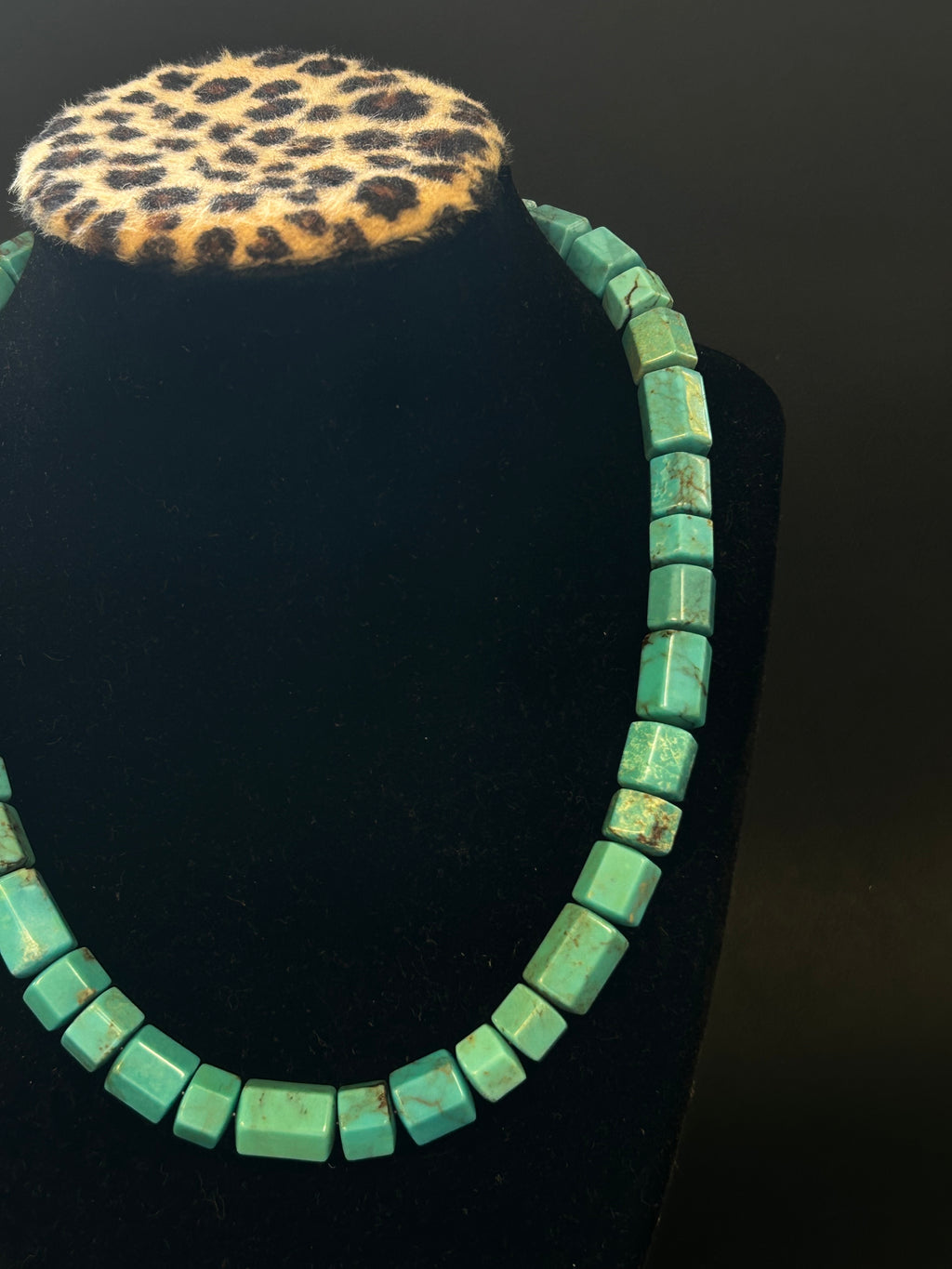 Geometric Turquoise Block Necklace