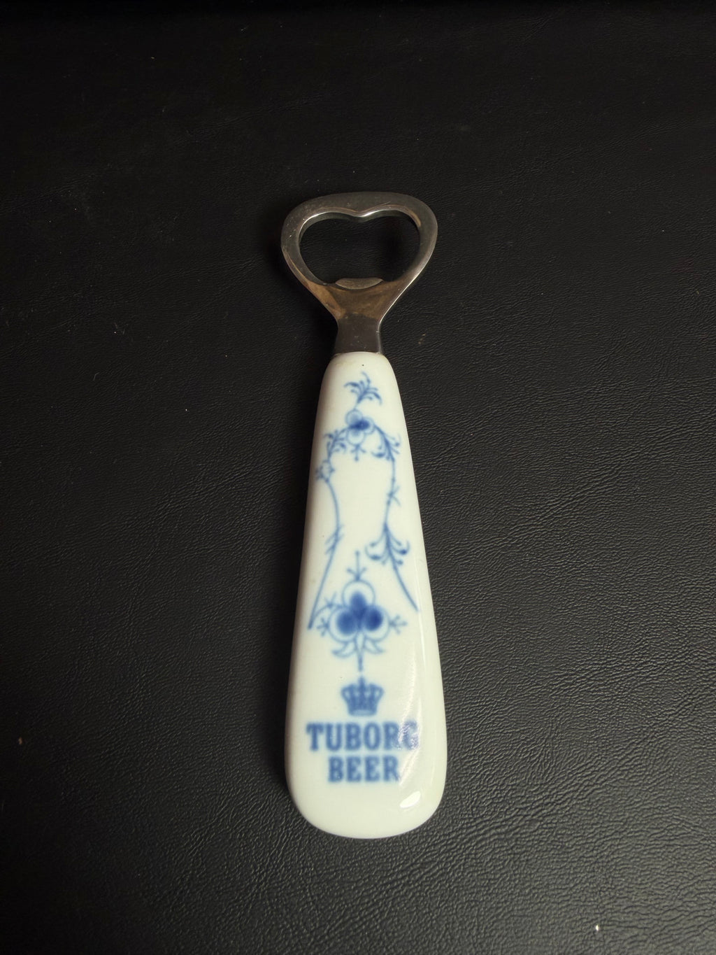 Vintage Copenhagen Porcelain Tuborg Beer Bottle Opener – Blue Fluted Pattern by B&G