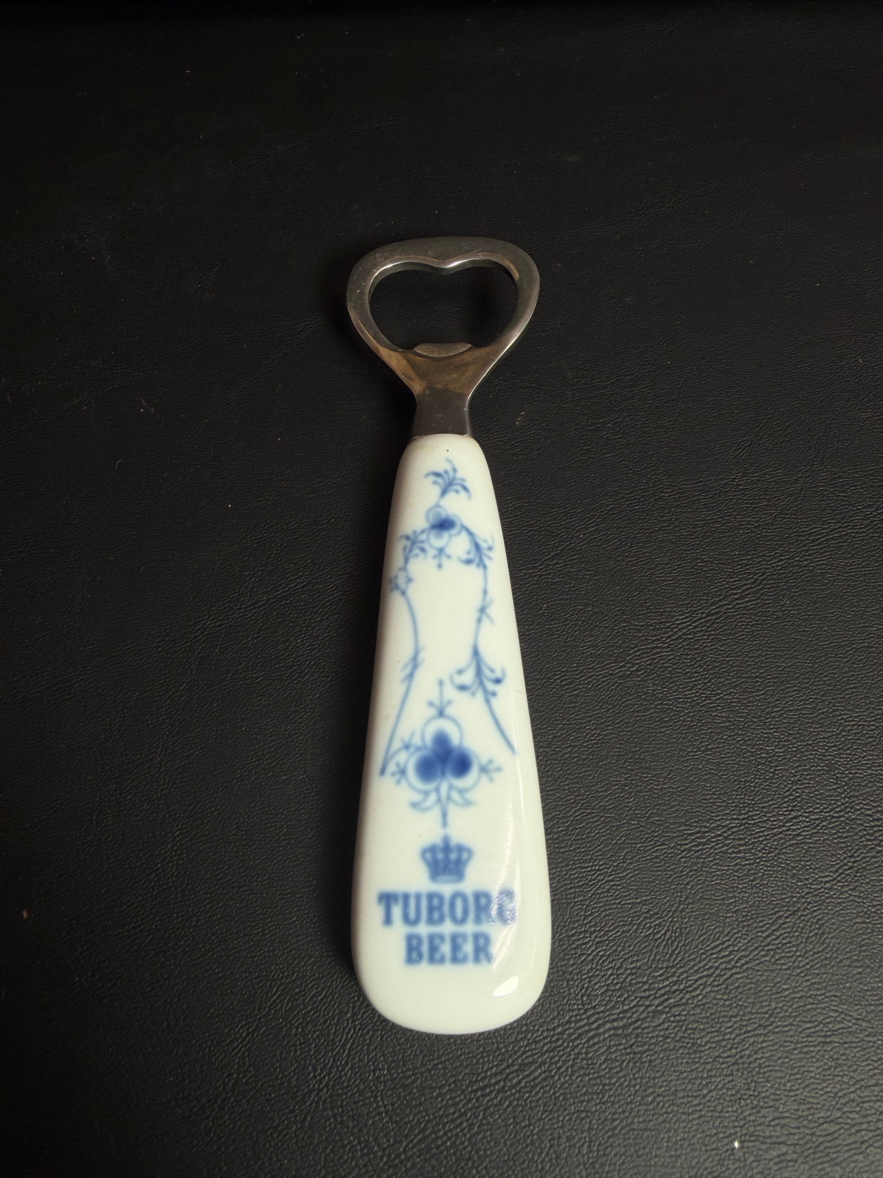 Vintage Copenhagen Porcelain Tuborg Beer Bottle Opener – Blue Fluted Pattern by B&G