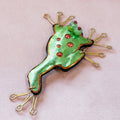 Articulated Mixed-Media Frog Brooch