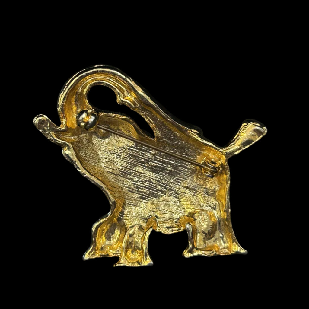 Vintage Rhinestone Elephant Brooch