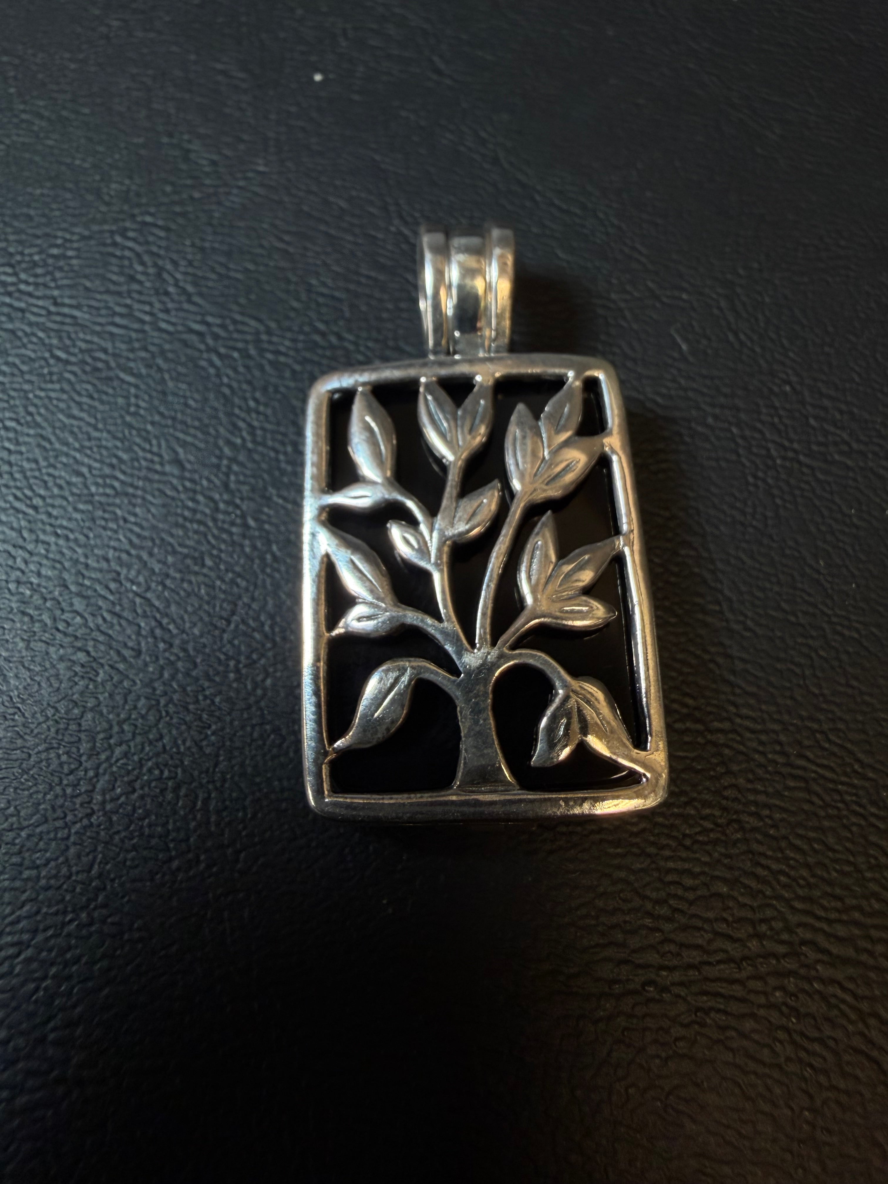 Tree of Life sterling silver pendant featuring a removable insert