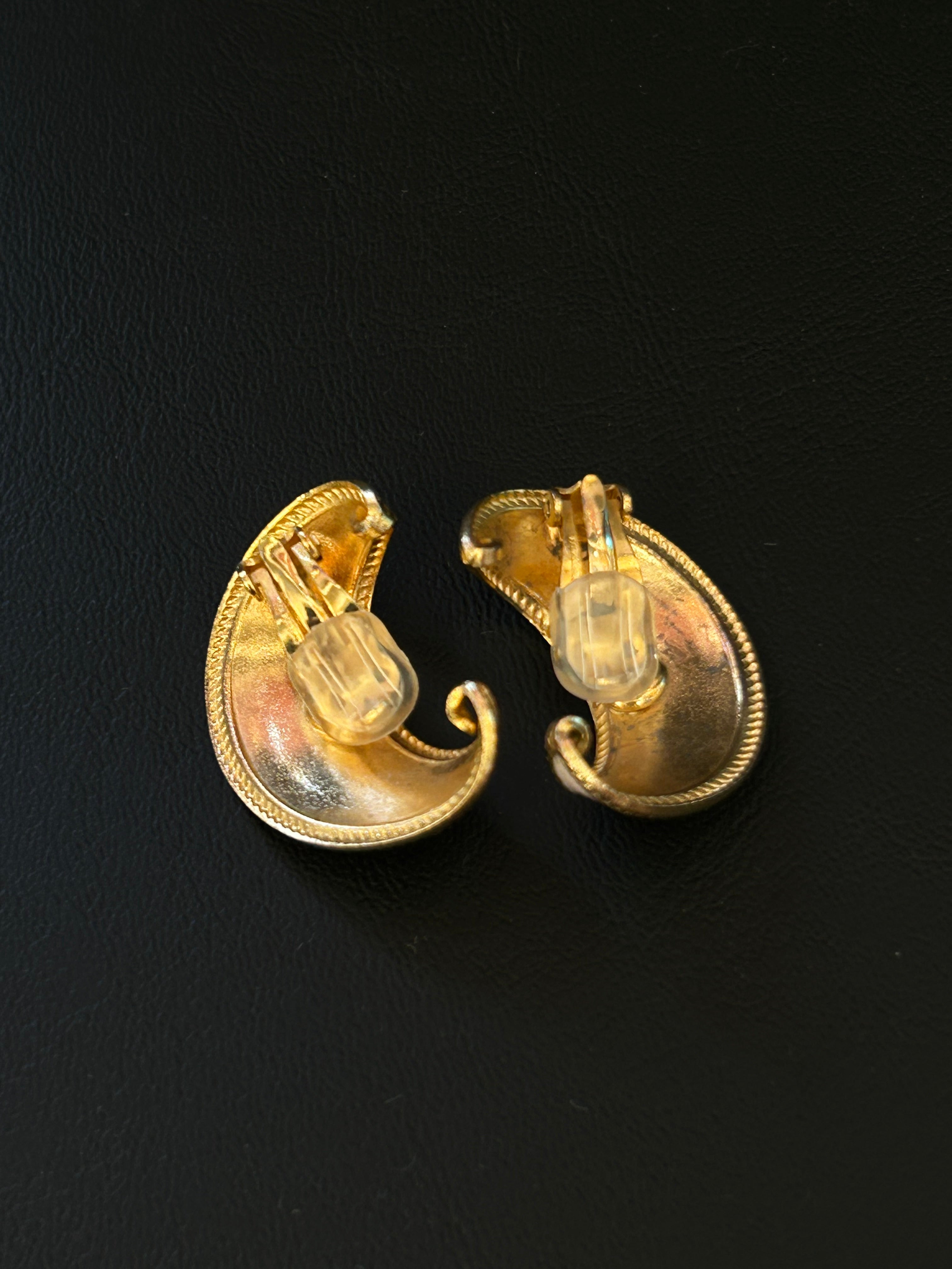 Gold-Tone Crescent Clip-On Earrings