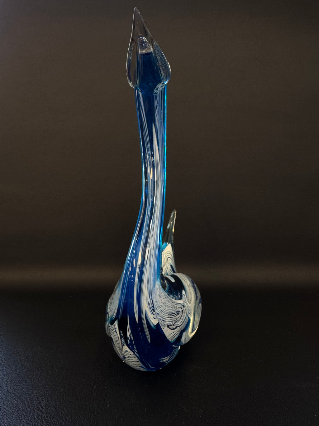 Vintage V. Nason & C. Murano Glass Swan – Cobalt Latticino