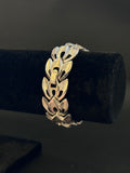 Vintage Crown Trifari Silver-Tone Textured Leaf Bracelet