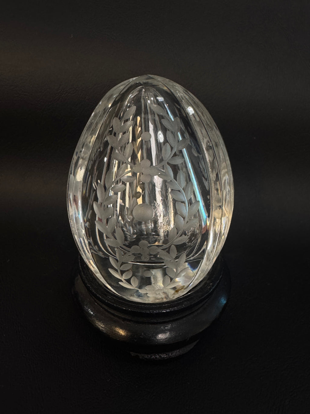 House of Fabergé Signed & Numbered Etched Crystal Egg with Stand